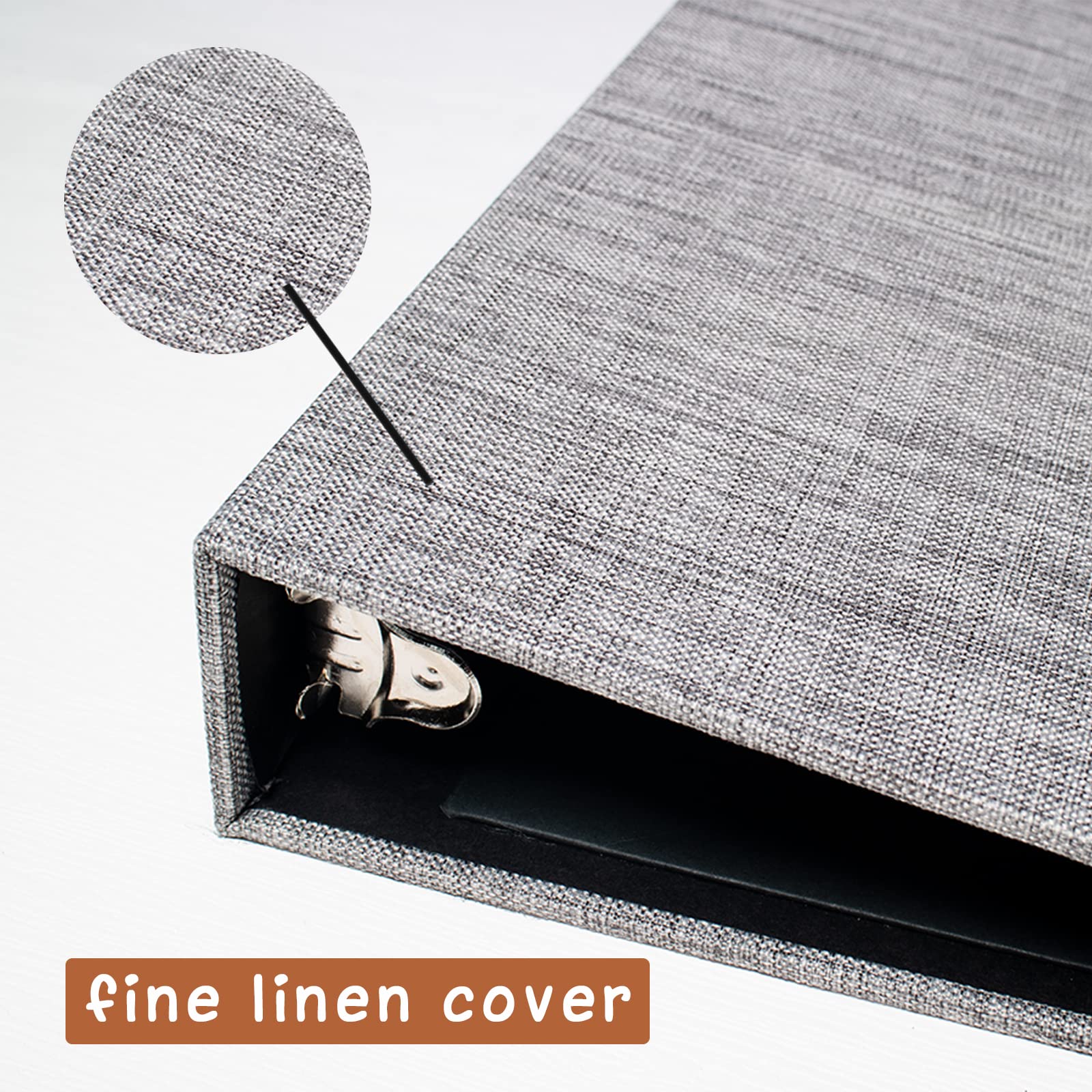 Raccoglitore a 3 anelli da 2,5 cm per carta da 21,6 x 27,9 cm, confezione da 2 raccoglitori con copertina rigida in lino e 2 tasche interne per l'organizzazione di scuola, lavoro e casa