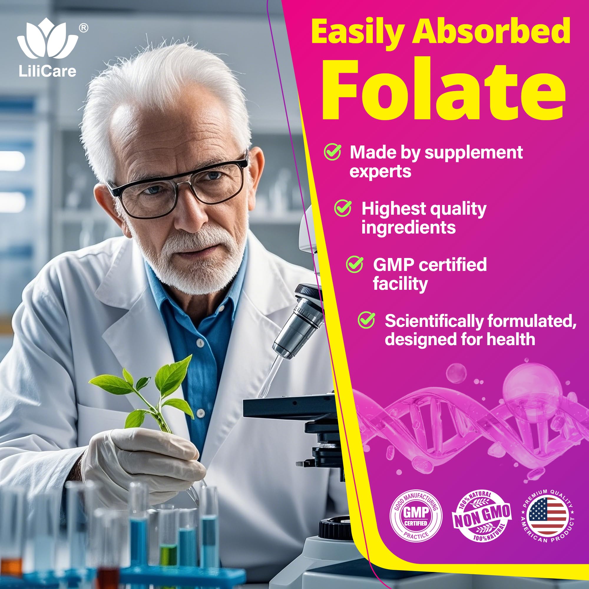 L-MethylFolate 15mg 7.5mg & B12 1000 mcg Gummies, Methylated B Complex + TMG, Magnesium, Choline - Active 5-MTHF(B9) + Methyl B12, B6, Multivitamin - Support Methylation, Cognition, Mood, Sugar Free — Amazon image 8