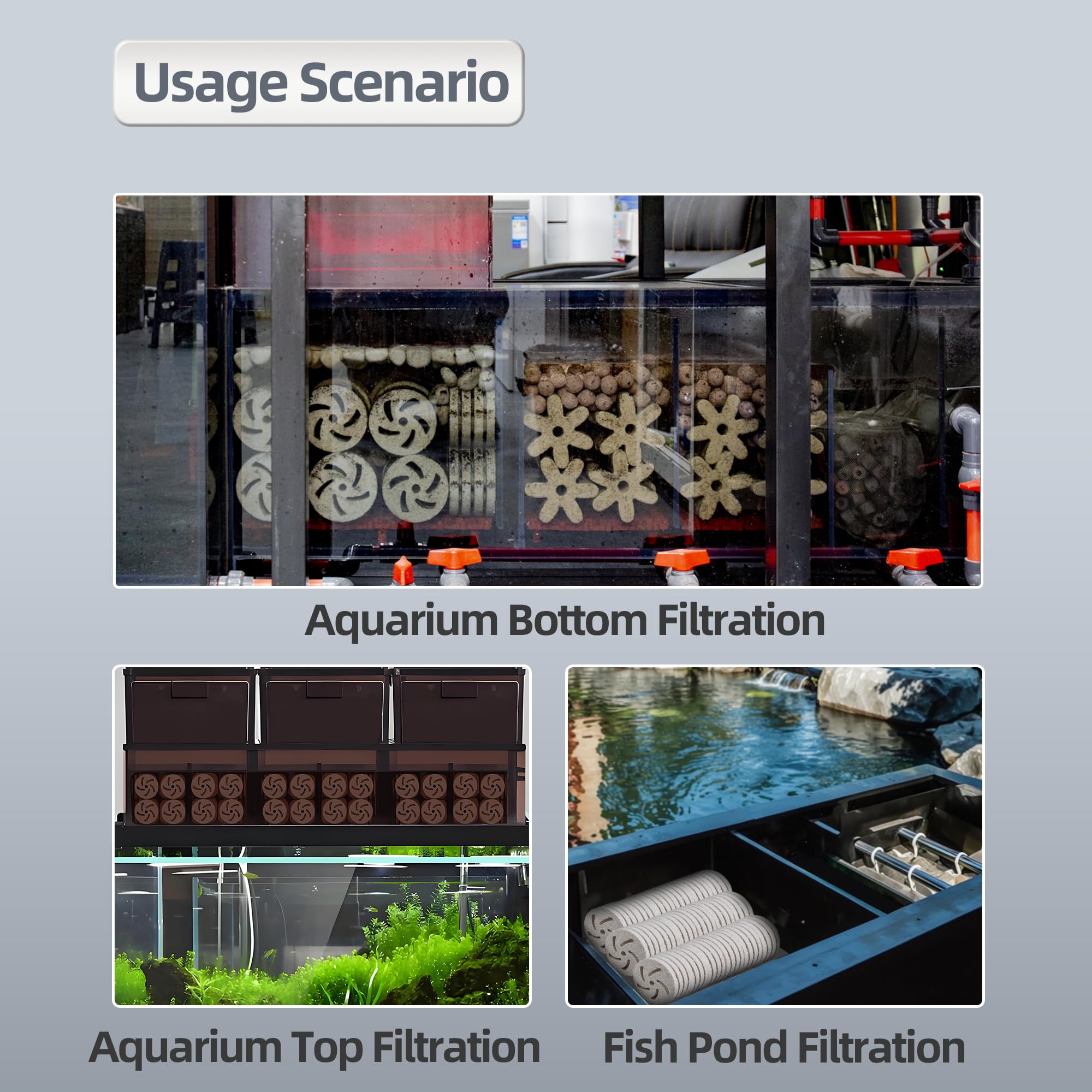 boxtech Lot de 12 blocs de médias biologiques en céramique - Filtre autonettoyant pour aquarium - Améliore la clarté de l'eau et la croissance bactérienne