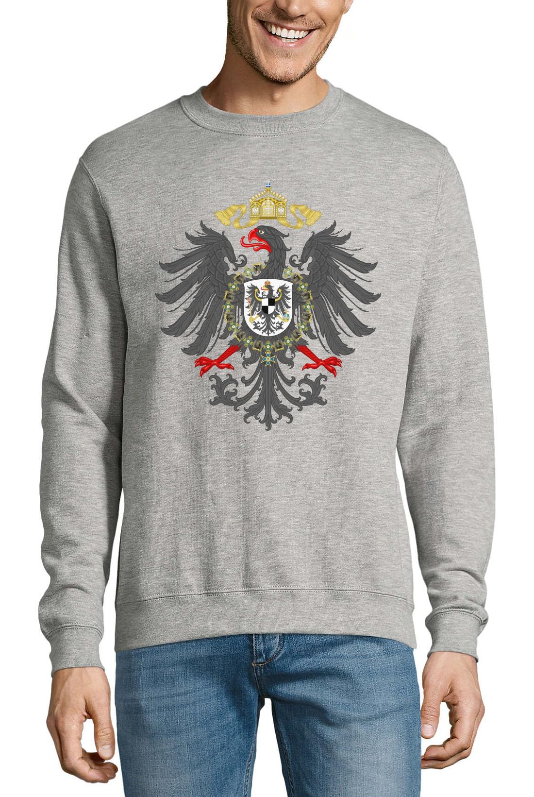 Niemcy herb bawełniany sweter bluza sweter sweter szary XXXL