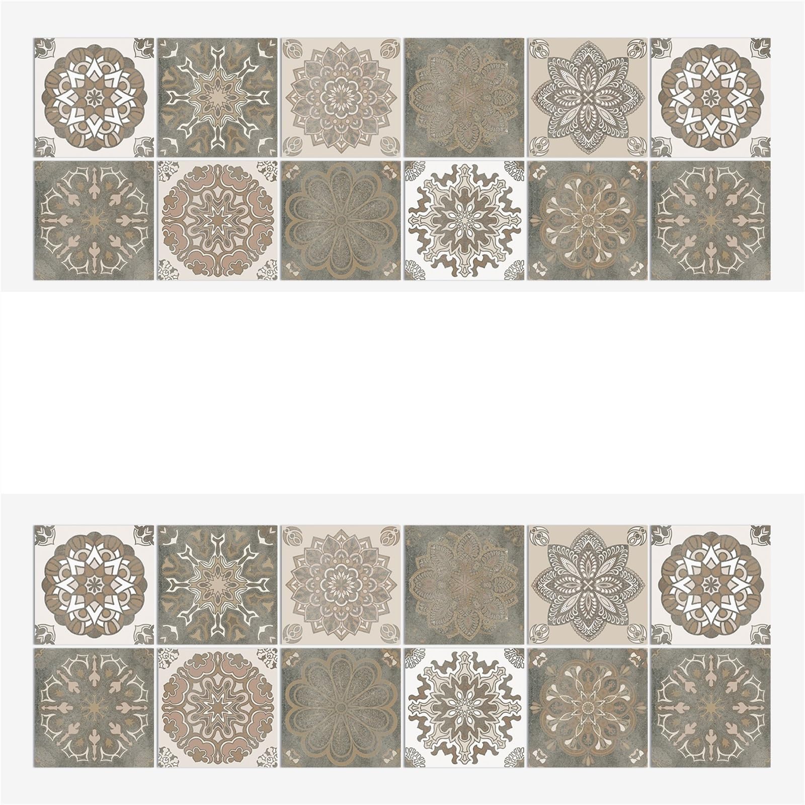 EJvkrbtx Tile Wall Stickers 24pcs Self-Adhesive Removable Multicolor 10-20cm Kitchen Bath(Color 20,20x20cmx24PCS)