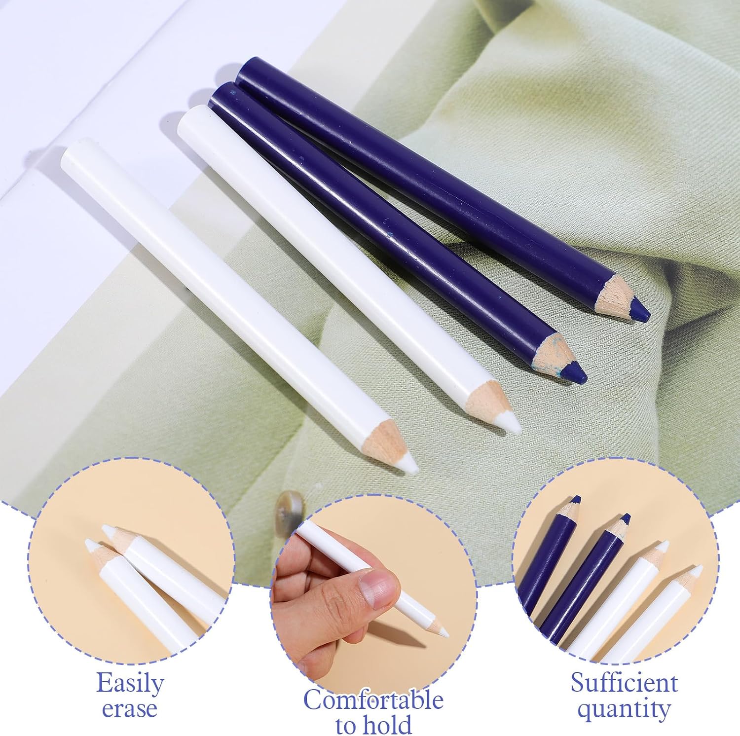 QFGasre Fabric Tailors Markers for Sewing Sewings Marking Chalk Pencil Fabric Markers for Dressmaking Quilting Embroidery DIY Crafts Practical Marking & Tracing Tool
