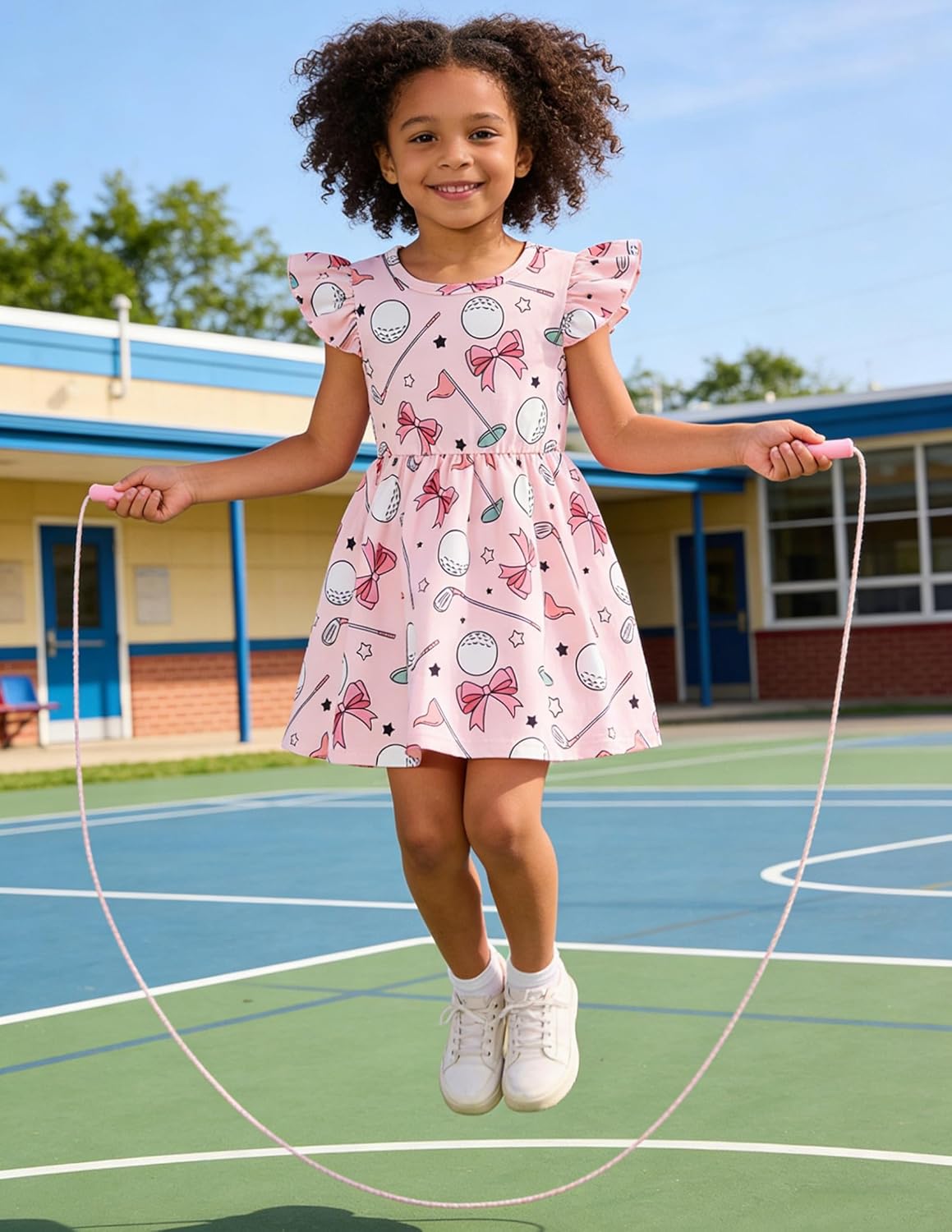 RAISEVERN Toddler Girls Dress Summer Ruffle Flutter Sleeve Dresses for Kids 2-7T - Image 6