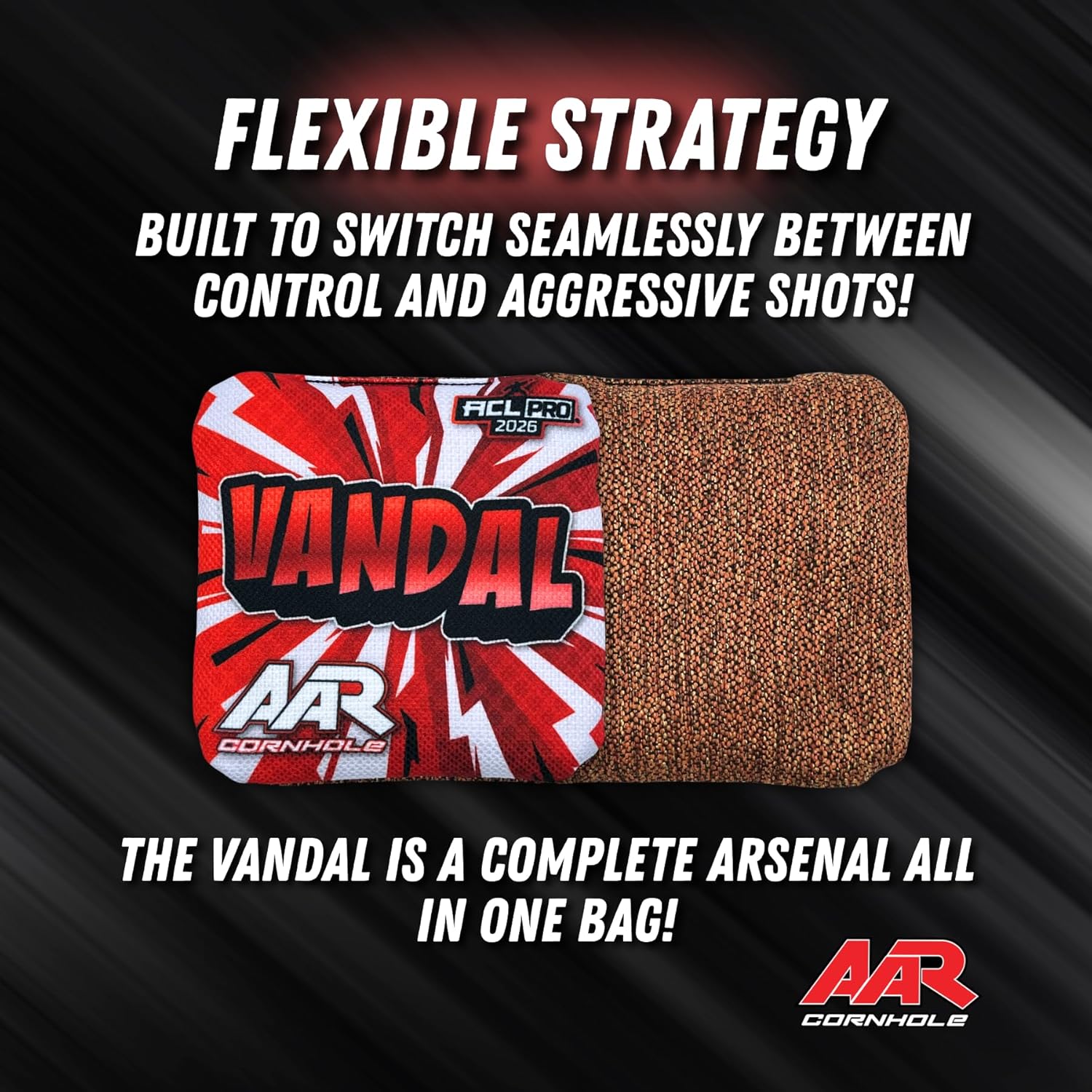 Vandal Cornhole Bags - ACL Pro Stamped 2026 - Set of 4 Bags - Made in The USA - Shock Edition