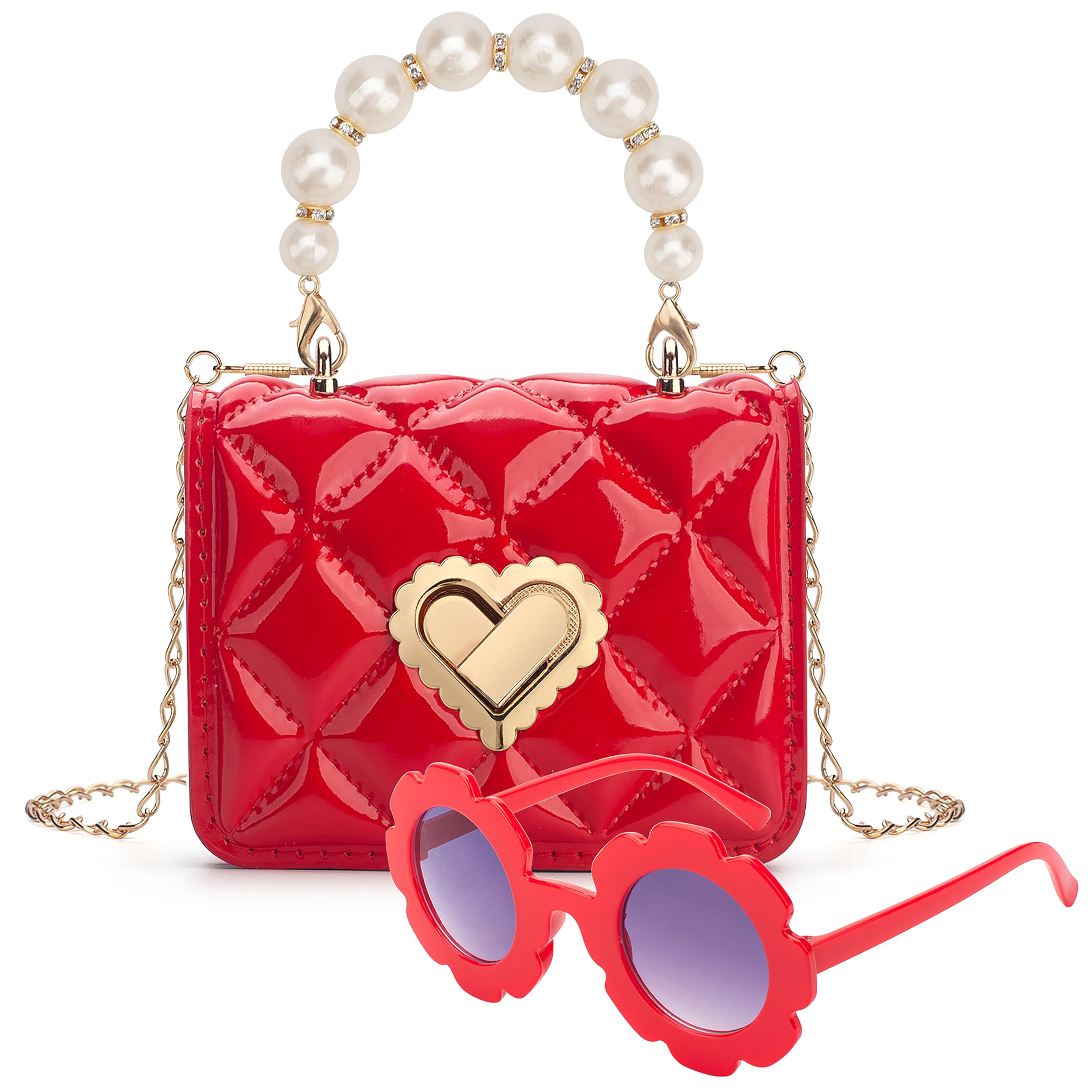 LJCTULYLittle Girls Purse, Toddler Purse, Kids Purse, Heart Shoulder Handbag, Birthday Gifts in Box for Girls Fashion