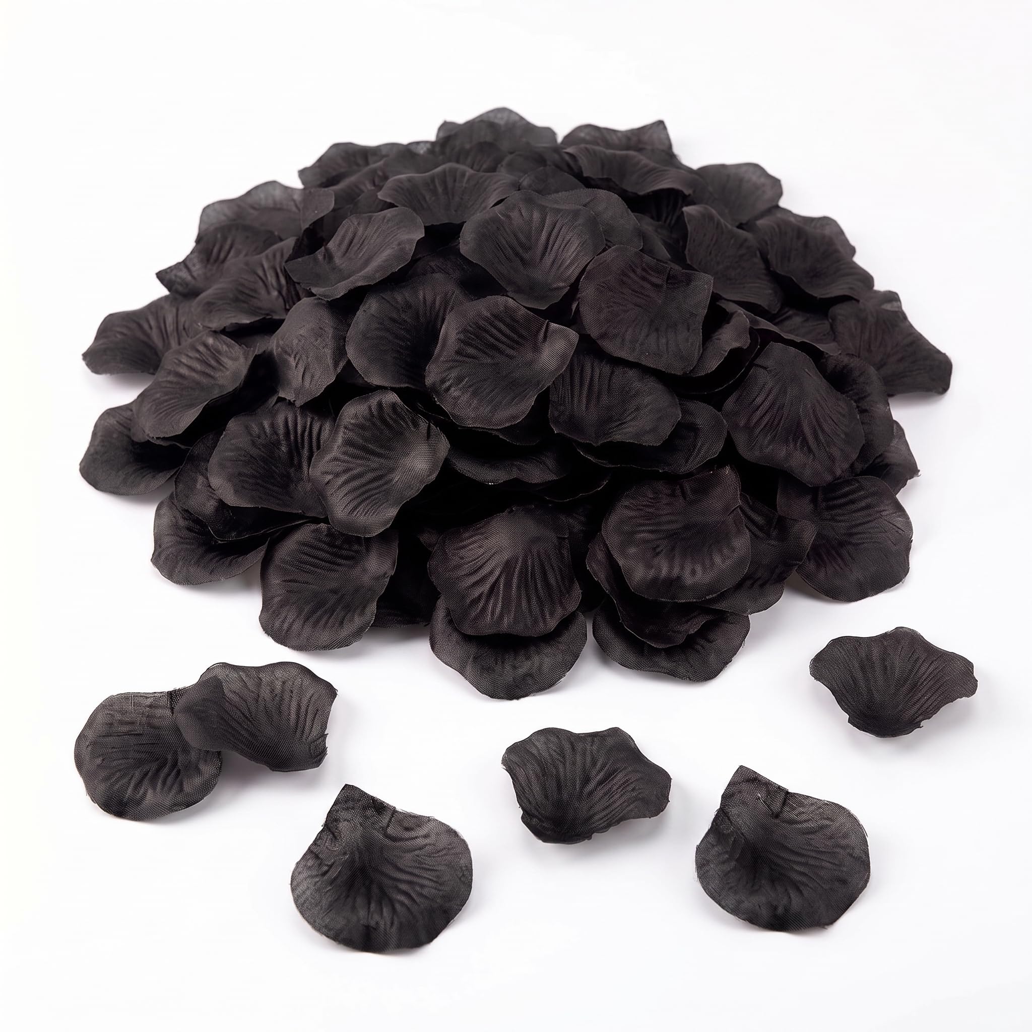 Ertzinla 3000Pcs Black Artificial Rose Petals, Non-Woven Realistic Fake Petals for Wedding Valentine's Day Romantic Decor(3000, Black)