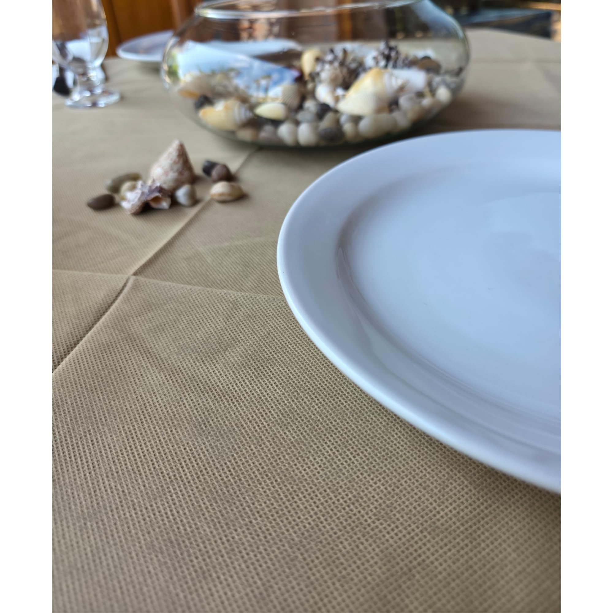 Manteles cubremanchas desechables marfil TNT 100 x 100 cm resistentes tipo tela alta gramaje 48 g manteles fiesta restaurante pizzería agroturismo trattoria mantel desechables impermeables (400)