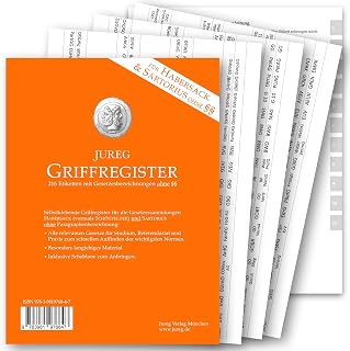 Griffregister für HABERSACK & SARTORIUS ohne §§ | 2025 | selbstklebende Register Etiketten mit Gesetzes-Bezeichnungen OHNE Paragraphen