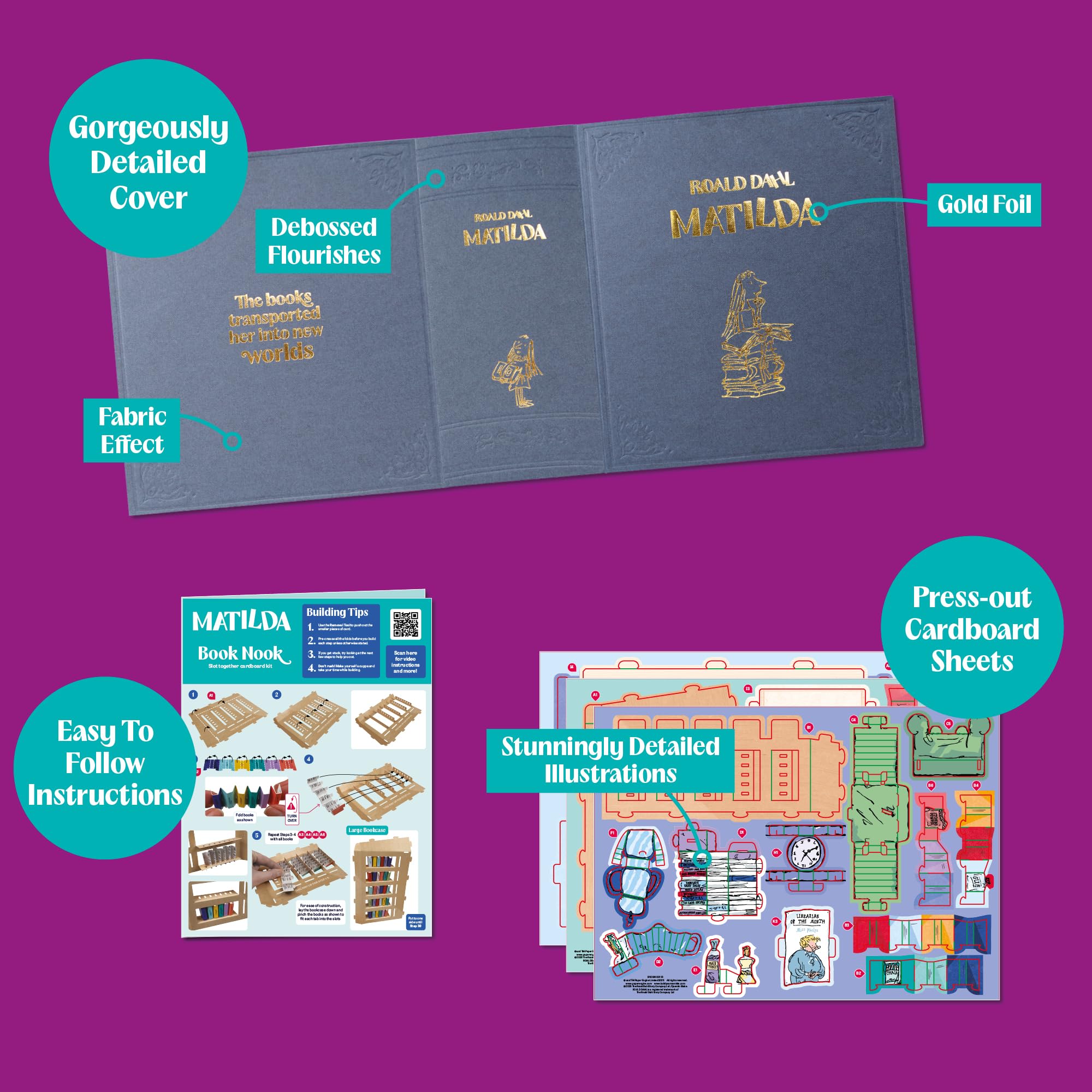 Build Your Own Roald Dahl Matilda Book Nook – Jouet créatif – À partir de 8 ans