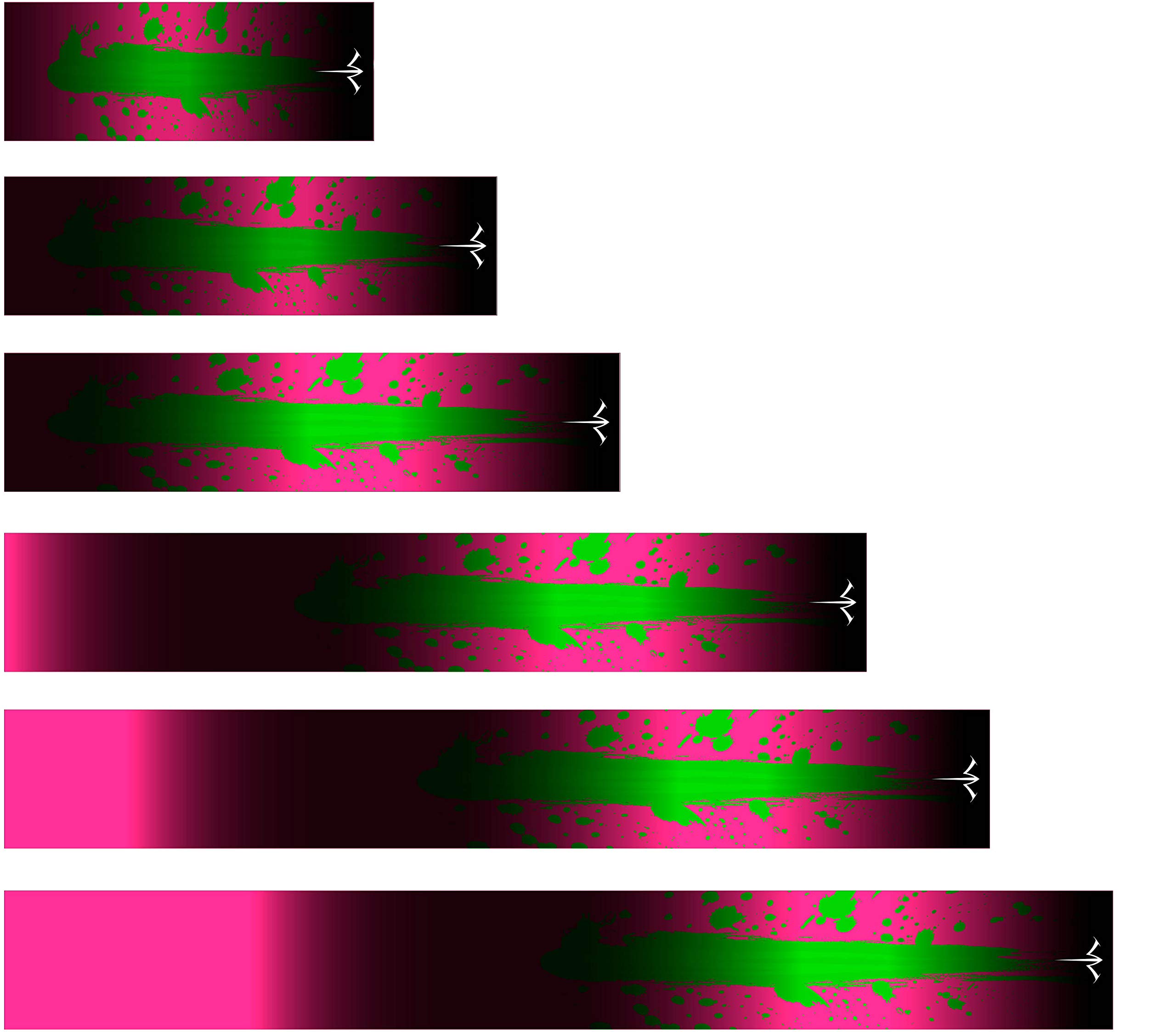 Non-Laminated Predator Blood Pink Black Fade Arrow Wraps 15 Pc Pack Choose Length Width