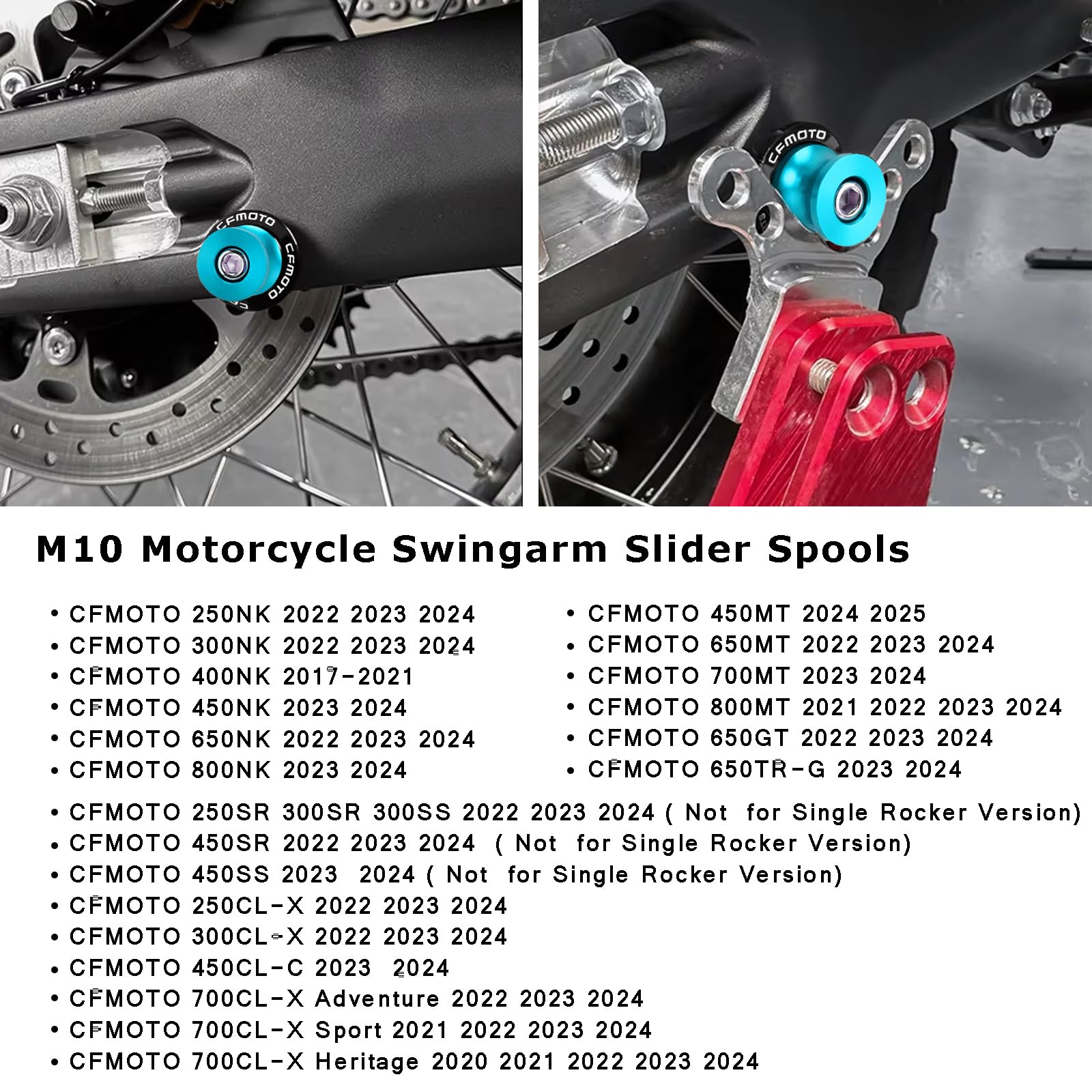 Moto M10 x 1.25 Diabolos 10MM Bobines pour CFMOTO 450NK 450SS 450SR 450MT 650MT 800MT 700CL-X 250SR 300NK - Bleu