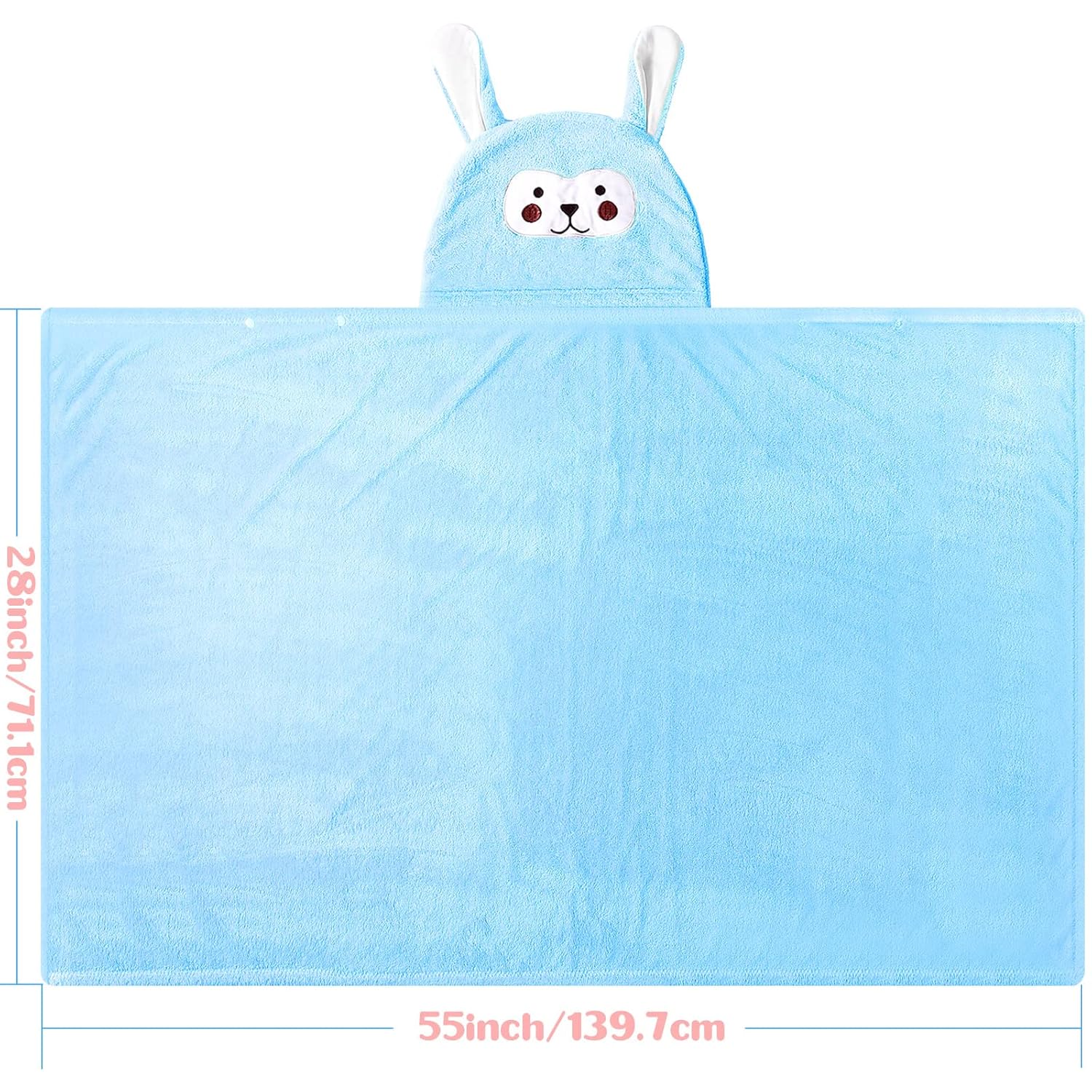 Kenning 4 Pack 28 x 55 Inch Hooded Baby Towels Toddler Bath Towel Toddler Baby Towels with Hood, Hooded Kids Bath Towel for Boy Girl 0-5 Year, Absorbent Thick Soft, Large Size, 4 Colors - Image 2