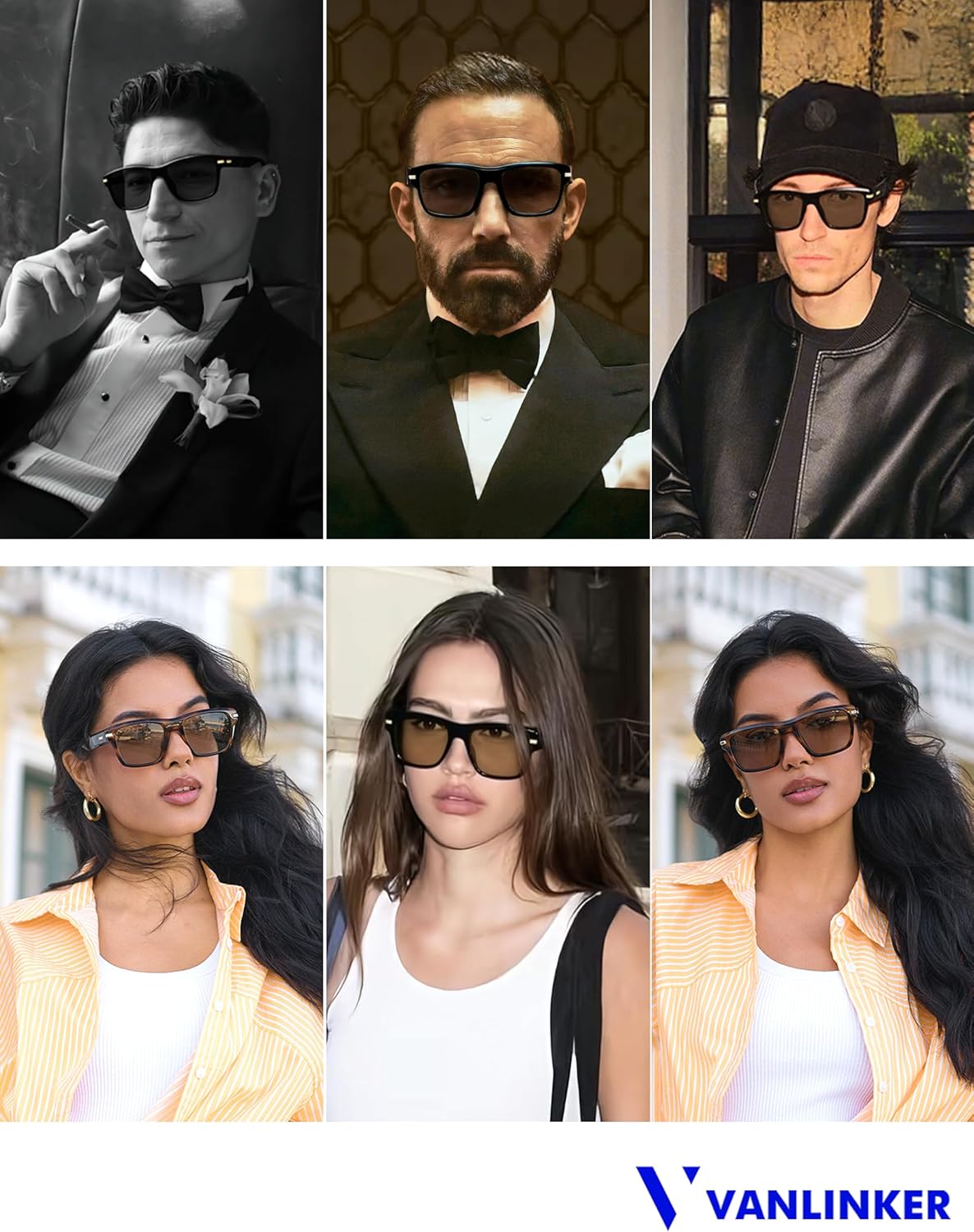 VANLINKER Retro Square Polarized Sunglasses for Women Men Vintage Shades VL9860 - Image 2
