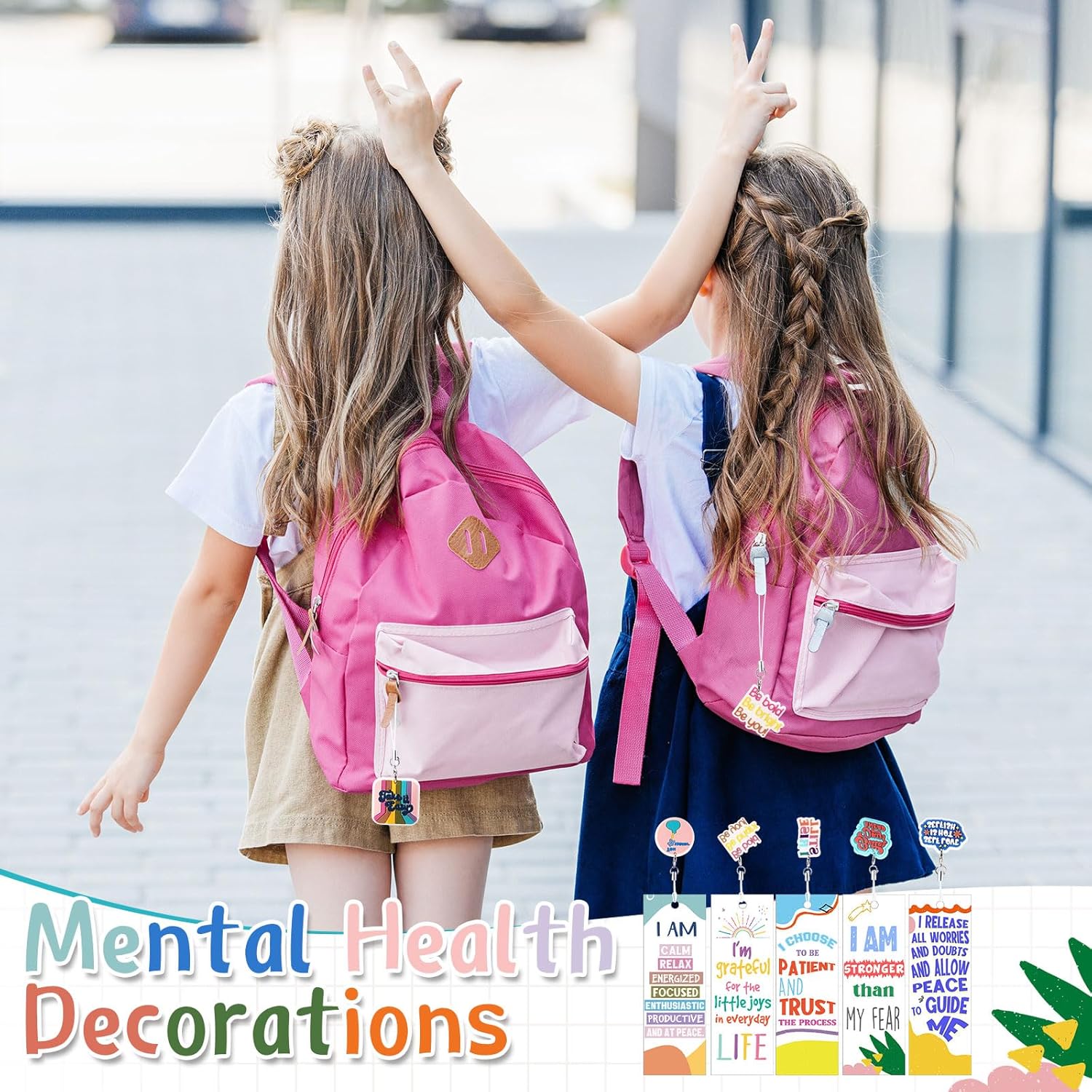 200 pcs Mental Health Awareness Items Gifts Set Bulk 100 Inspirational Bookmarks with 100 Mental Health Keychains Positive Affirmation Cards Gifts for Students Counselor Office Must Haves