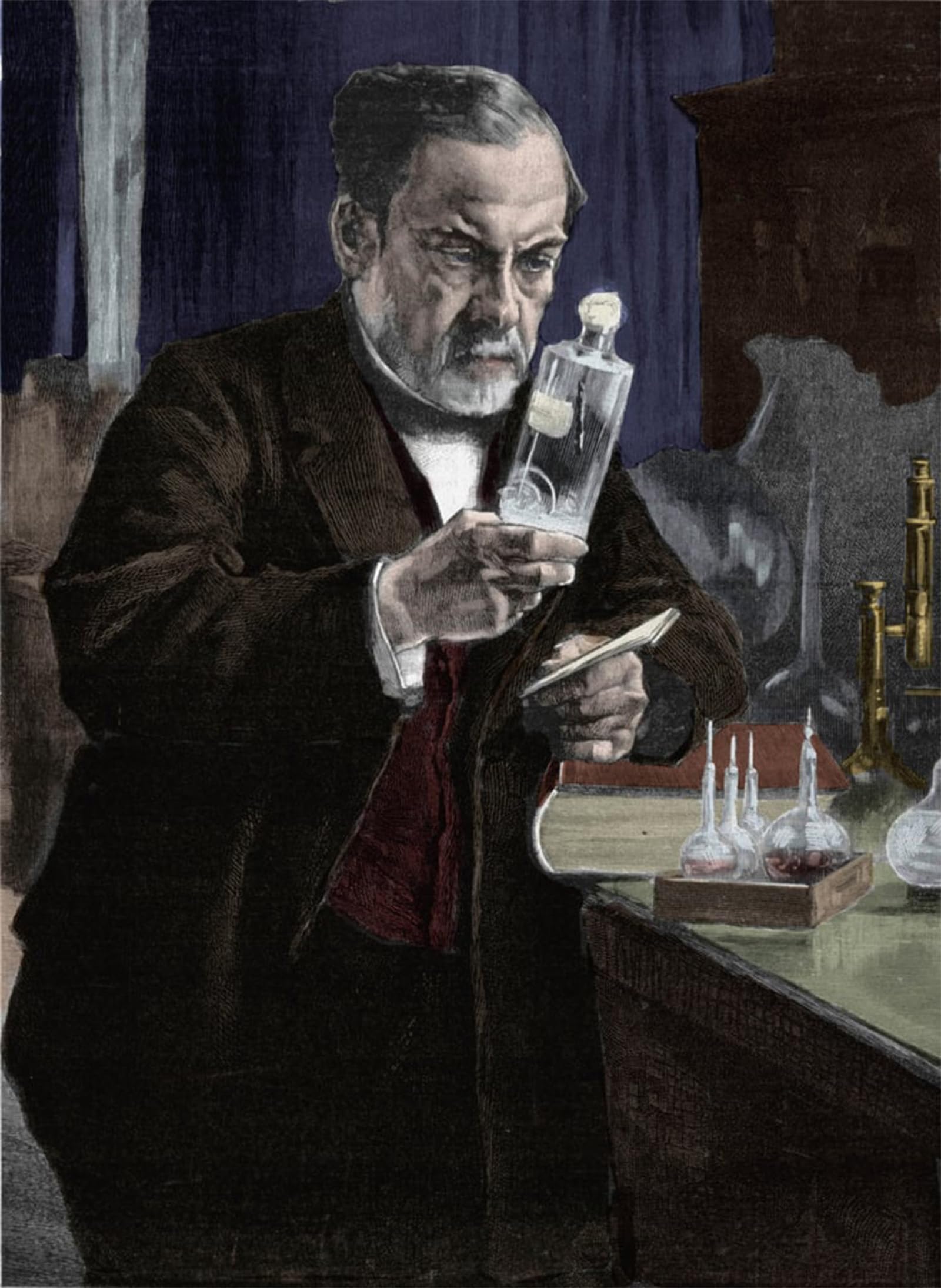 POSTERIIk Vintage Classic Picture Landscape Artwork Portrait of Louis Pasteur French Chemist and Biologist by Albert Gustaf Aristides Edelfelt Portrait Canvas Painting for Office Home Decor 60x90cm