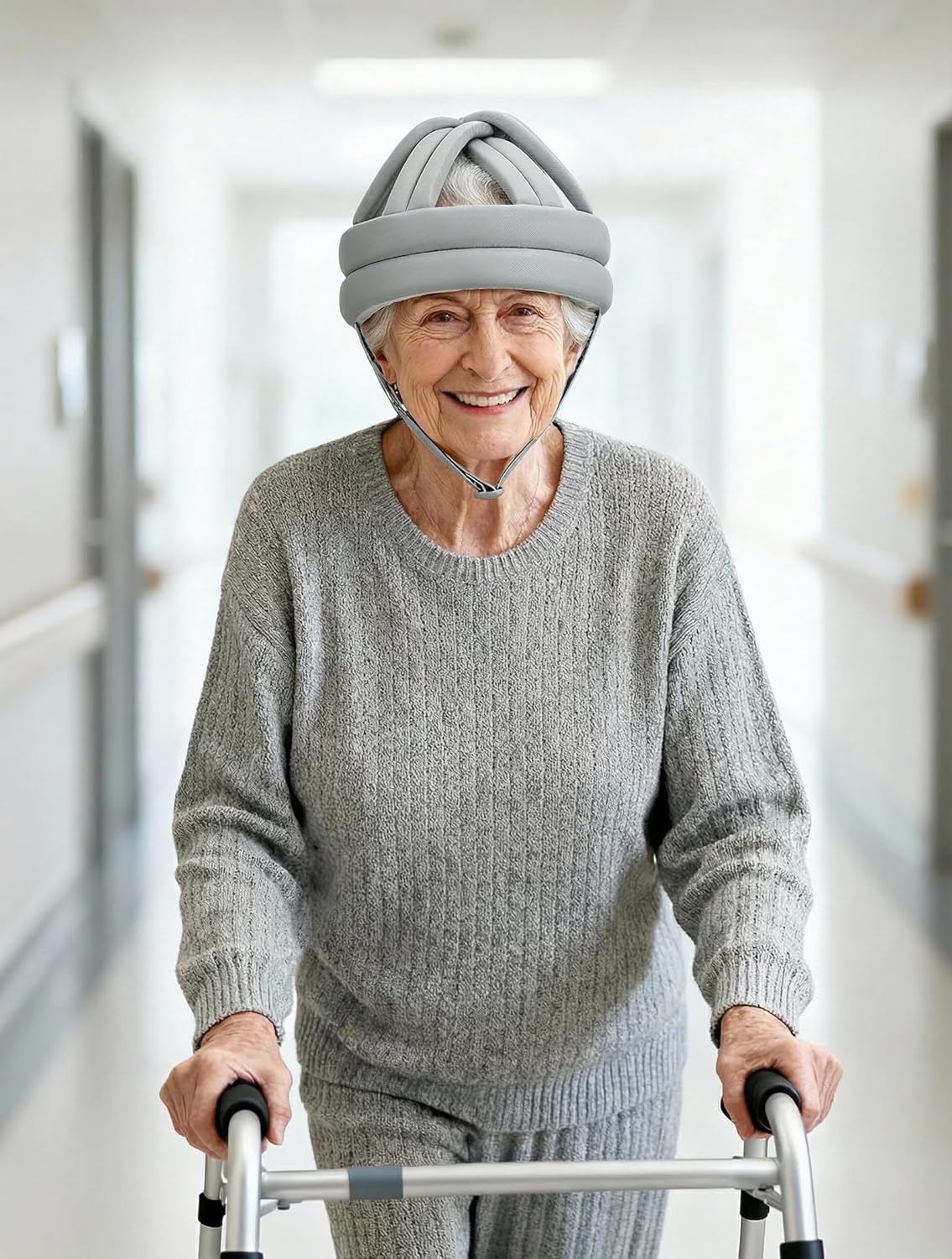 Upgraded Thick Soft Protective Helmet for Elderly Adults, Special Needs Safety Hat Adjustable Breathable Seniors Anti-Fall Head Protection Cap for Older Surgery Recovery Head Injury Shock