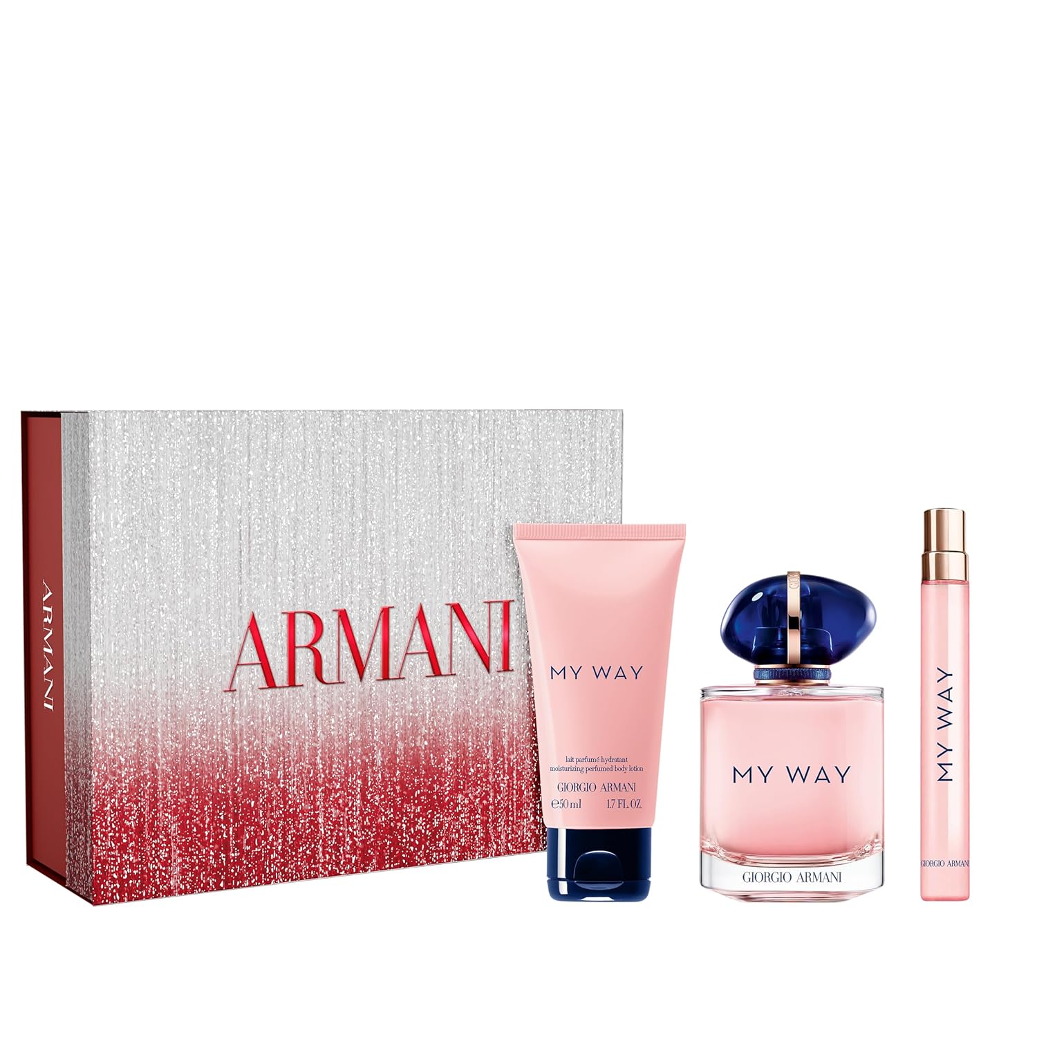 Armani Beauty – My Way Eau de Parfum – Women's Perfume Routine Set ($229 Value) – Full Size (3.0 Fl Oz), Travel Size (0.3 Fl Oz) & Body Lotion