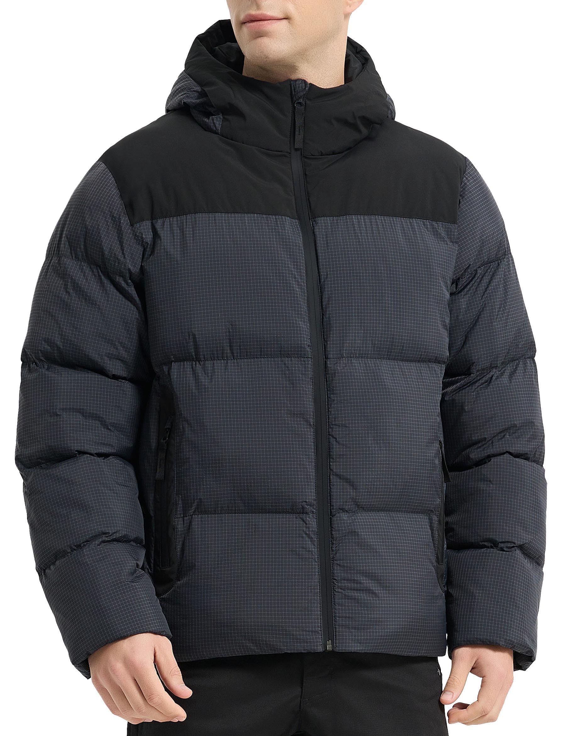 HARD LANDMen's Heavy Winter Coat Waterproof Sorona Quilted Performance Parka Jacket Men with Hood