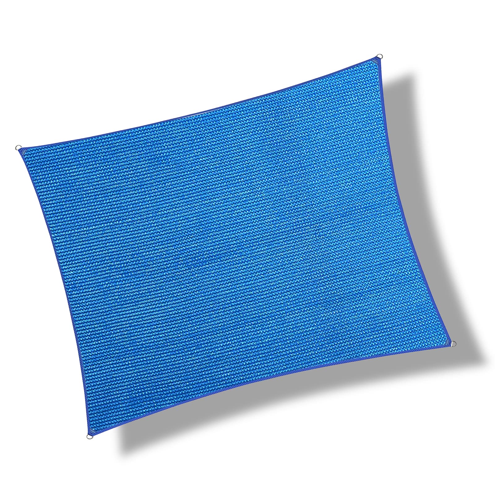 6' x 6' Rectangle Sun Shade Sail Canopy UV Block Fabric Shelter Cloth Screen Awning for Outdoor Patio Garden - 185 GSM, 96% UV Block, Heavy Duty, Customized, Blue