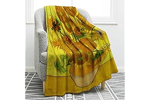 Jekeno Vincent Van Gogh Blanket Featuring Vase with Fifteen Sunflowers