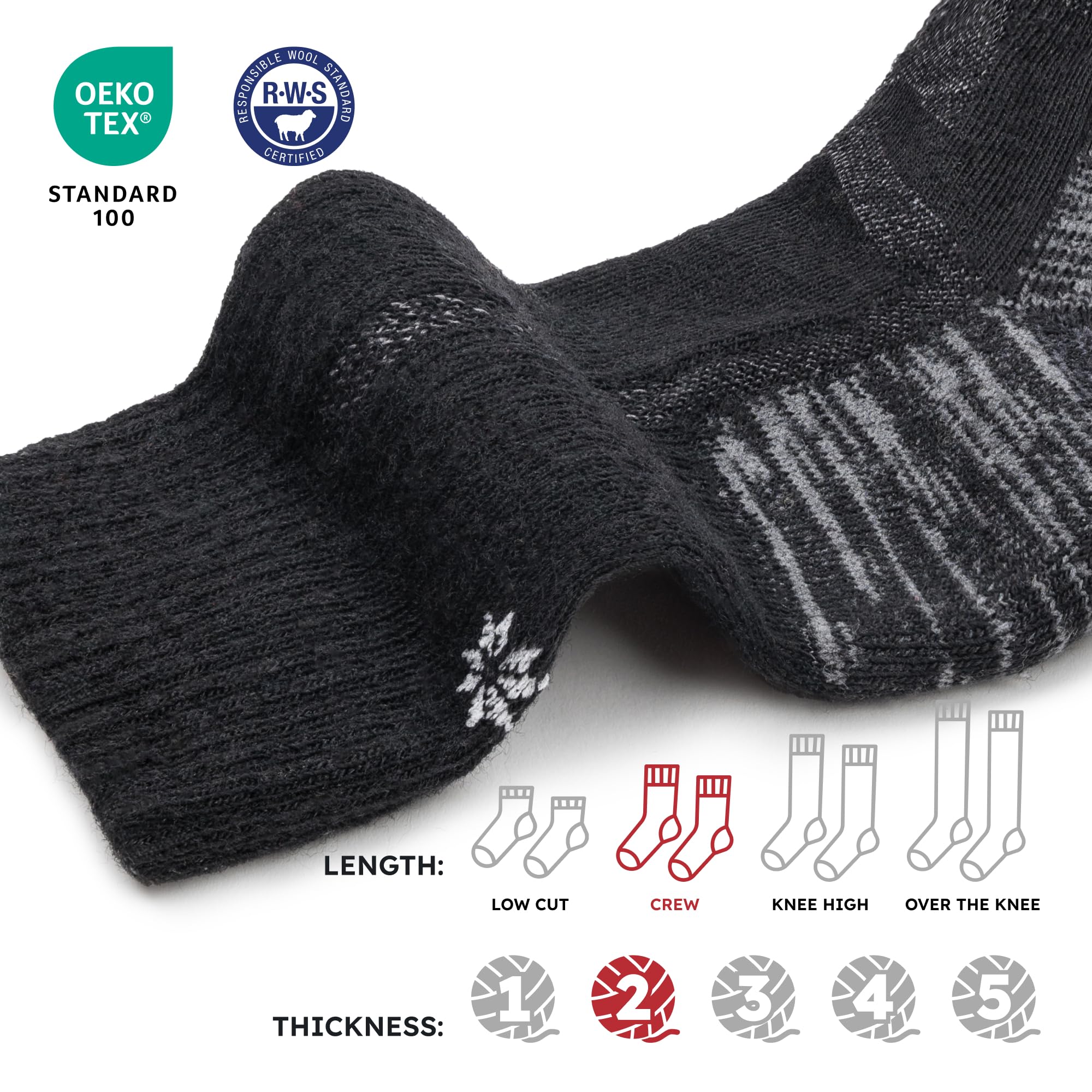 NORDIC Socks Hiking Socken Merinowolle 5er-Pack | Anti-Blasen, Feuchtigkeitsableitend, Geruchshemmend