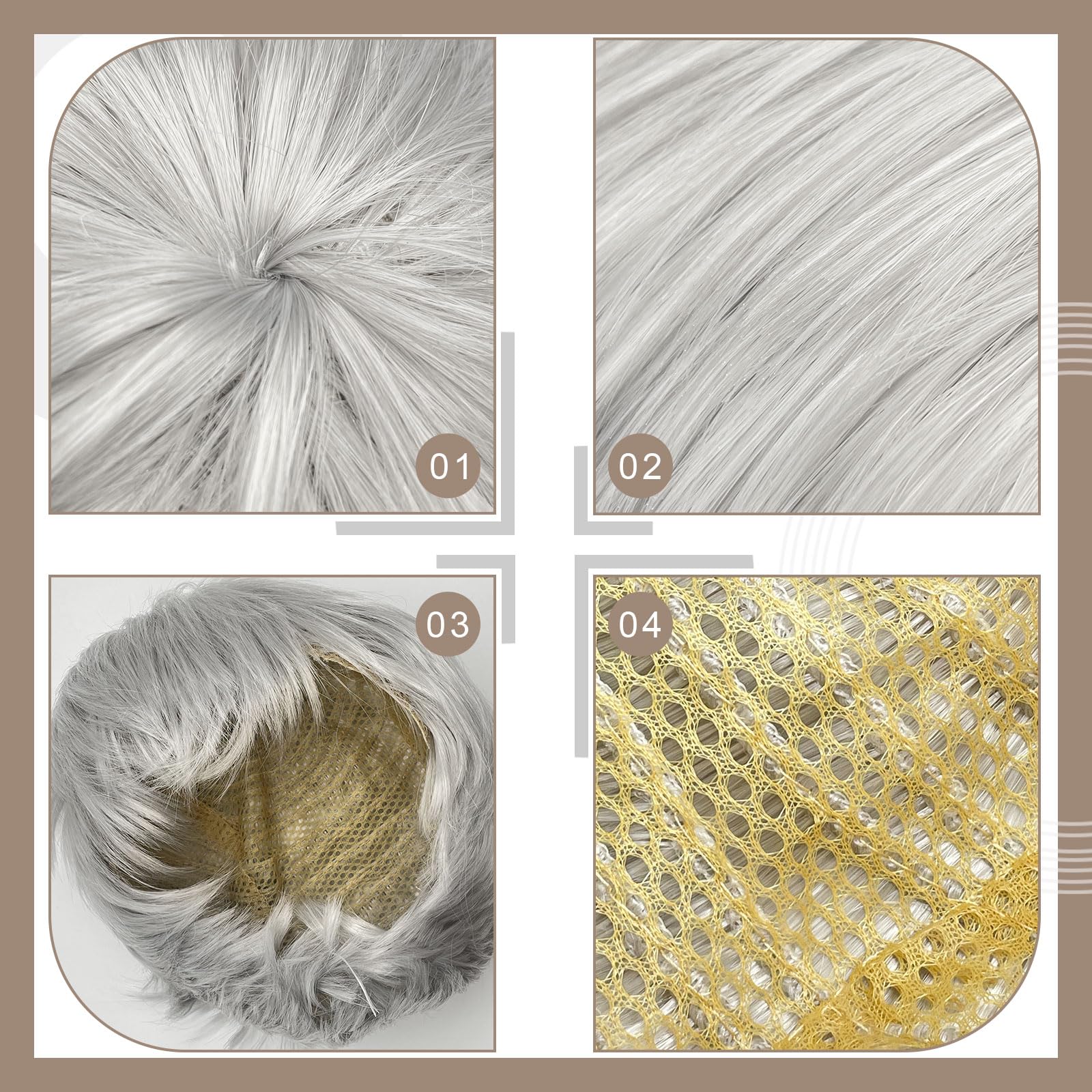 TUONYIS Mens Short Wig Grey Old Man Grandpa Wigs, Professional Idols Fancy Dress, Natural Short Hair Wig - Image 2