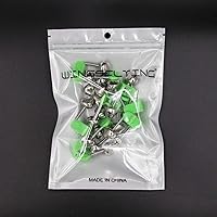 Vista 5 de 10 Pcs Fishing Rod Extra Loud Alarm Dual Alert Bell Green Silver Tone