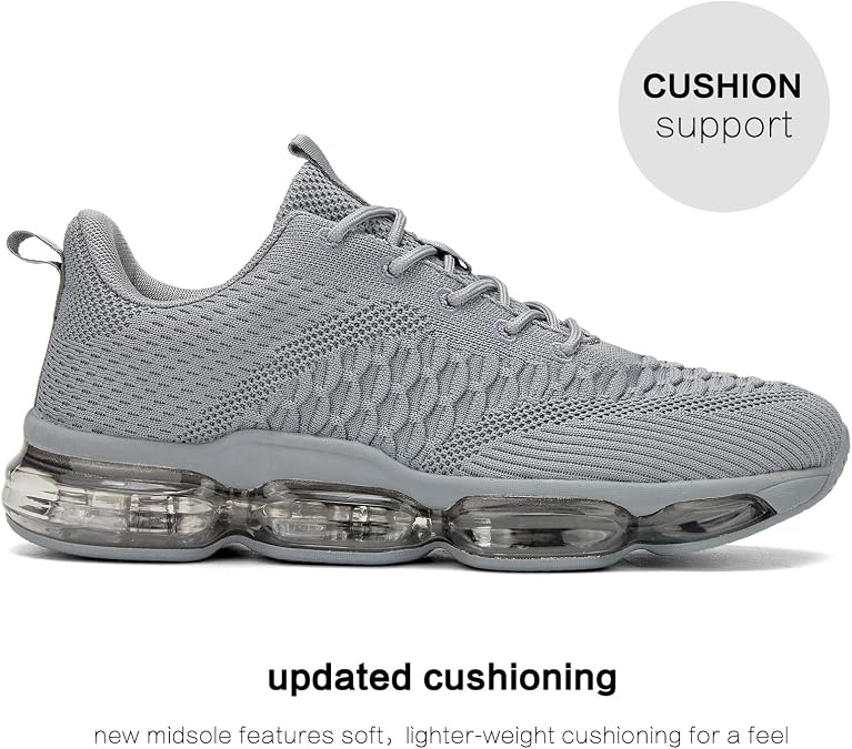 Mens Air Cushion Running Shoes Breathable Tennis Fashion Non-Slip Workout Casual Sports Gym Training Comfortable Walking Shoes