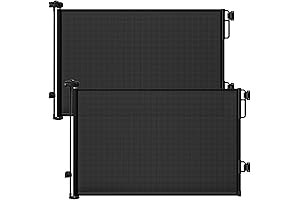 Cumbor 2-Pack Retractable Baby Gates for Stairs, 3 in 1 Wide Soft Mesh Baby Gate