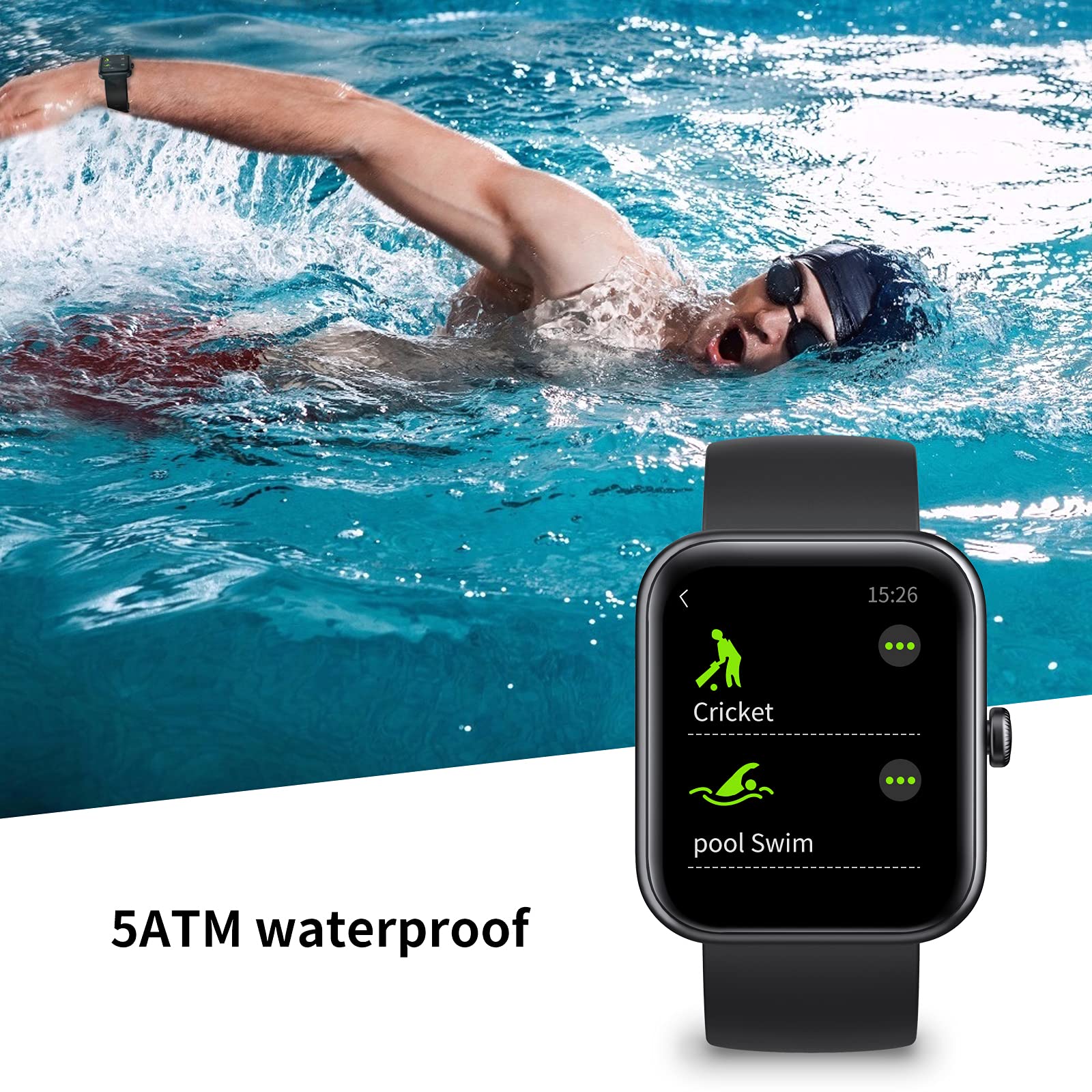 CUBOT ID206 Smartwatch, Reloj Inteligente Fitness Pantalla 1,69 Pulgadas  Integrado con Alexa, Reloj Deportivo, Monitor de sueño, Reloj Resistente al  Agua 5ATM para Mujeres y Hombres, Negro : Amazon.es: Deportes y aire