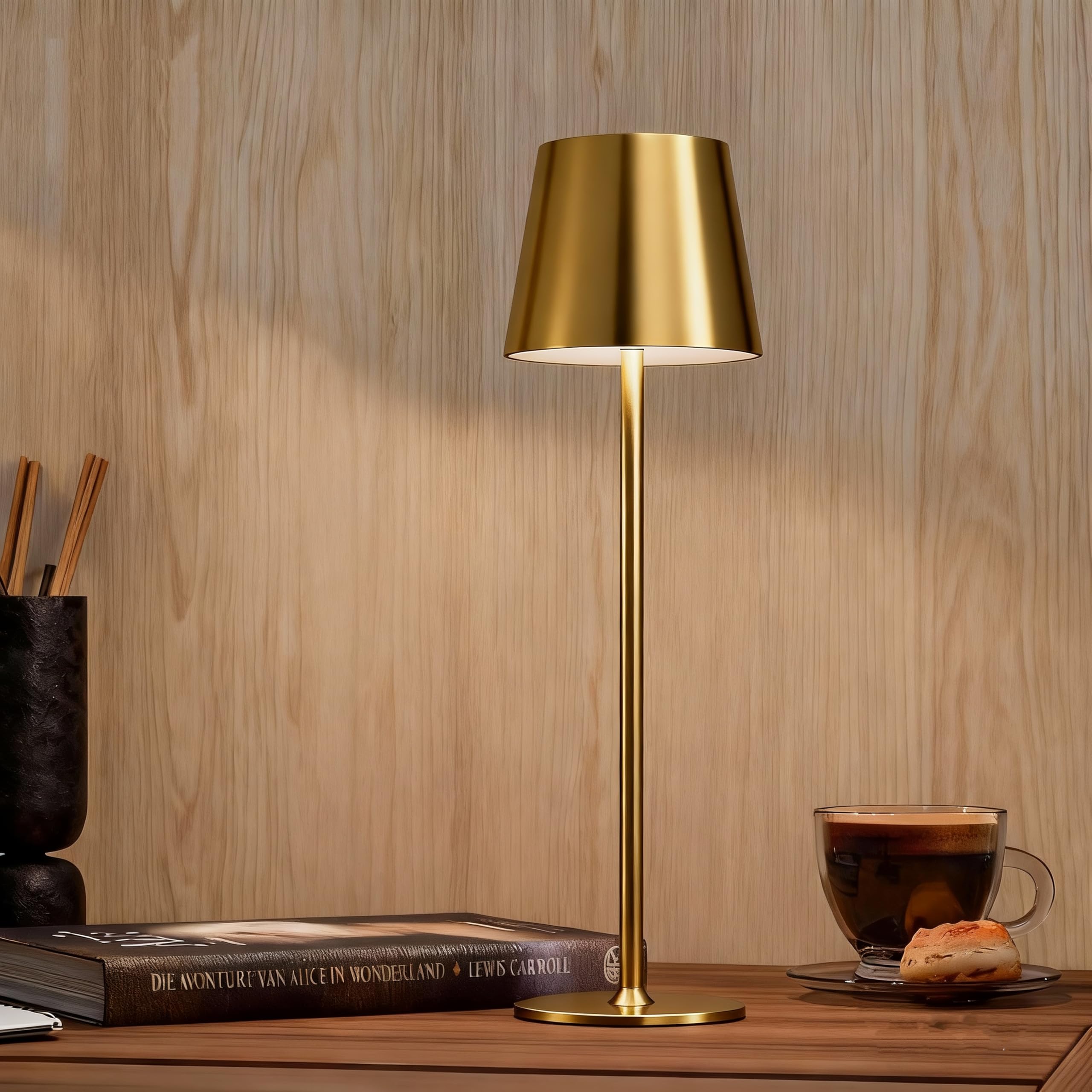 Seyxicnor Rechargeable Table Lamp, 5400mAh Adjustable Height Full Metal Cordless Lamps, 300LM 3 Color Dimmable Bedside Touch Lamp, Waterproof Portable Table Light for Bedroom Restaurant Outdoor