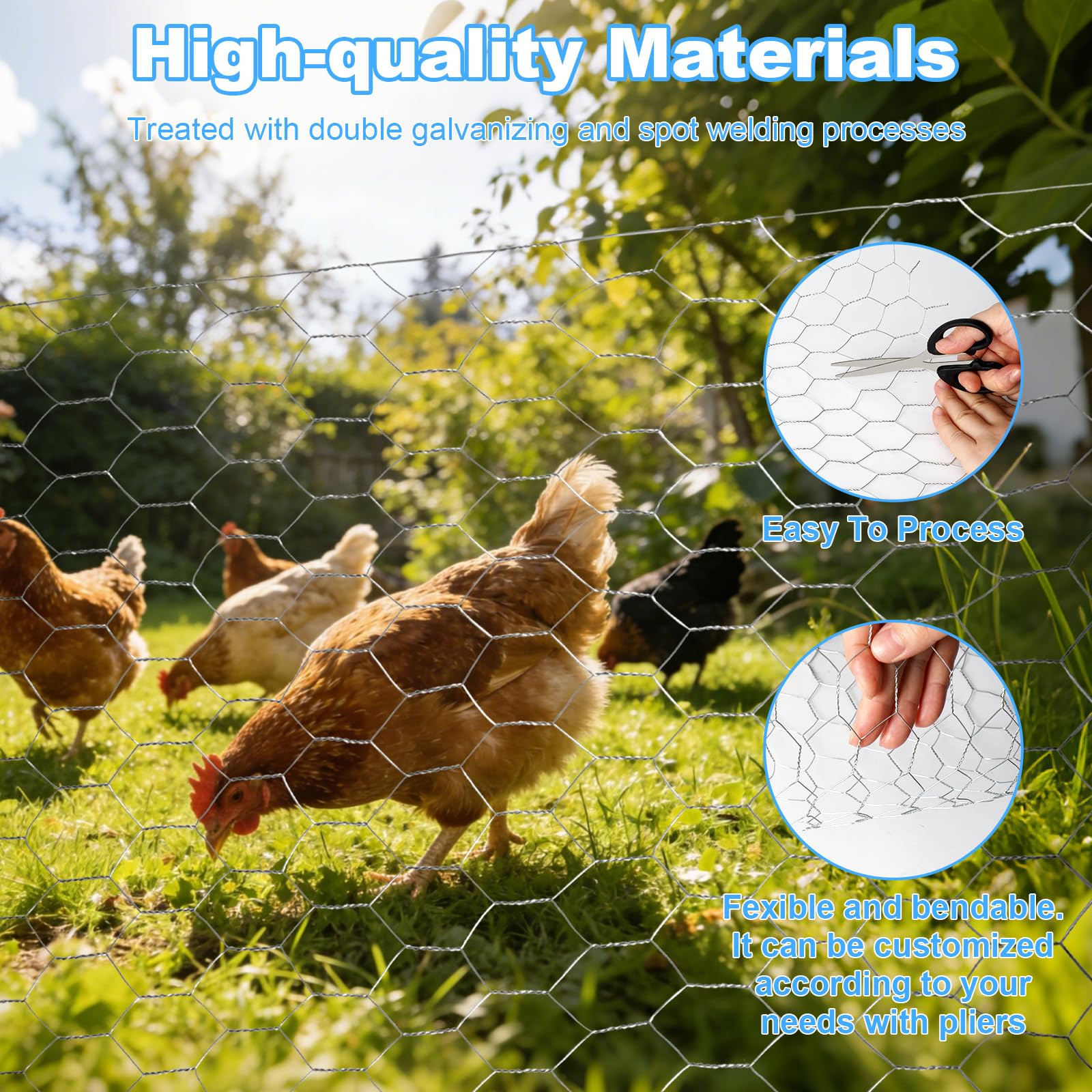 Grillage a Poule, Grillage Fine Maille 0.4x12m, Grillage Métallique Galvanisé à mailles fines 6 mm, Grille Métallique Fine Clôtures pour Élevage Volaille, Jardin, Moustiquaire