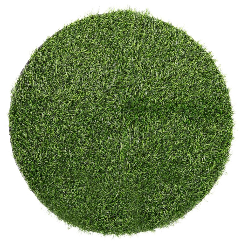 Tapis de gazon artificiel rond Ø60 cm Cabilock avec base en caoutchouc blanc antidérapante