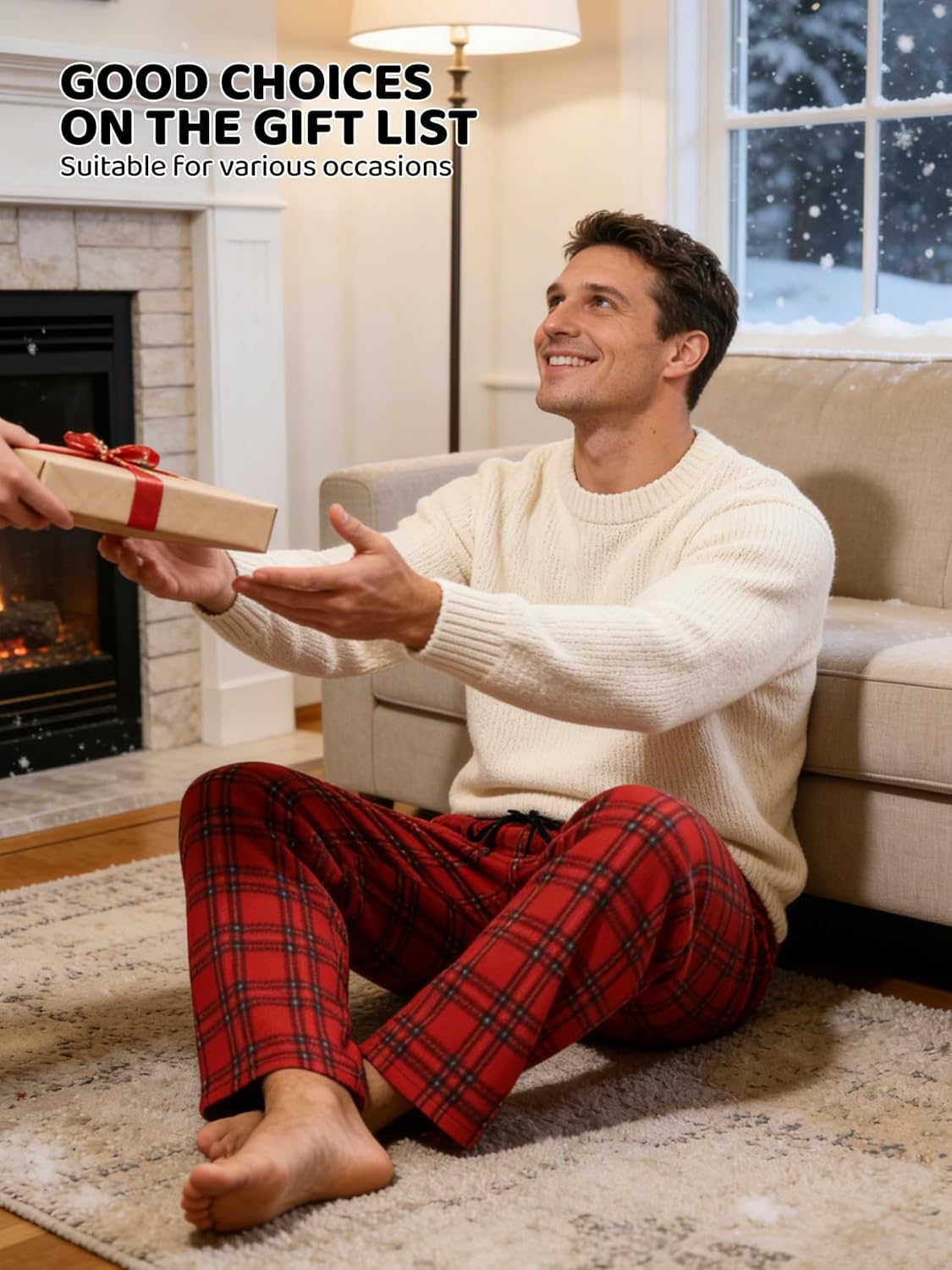 3 Pack Mens Pajama Pants Microfleece Plaid Pajama Bottoms Sleepwear PJ Sleep & Lounge Pants with Pockets & Drawstring - Image 6