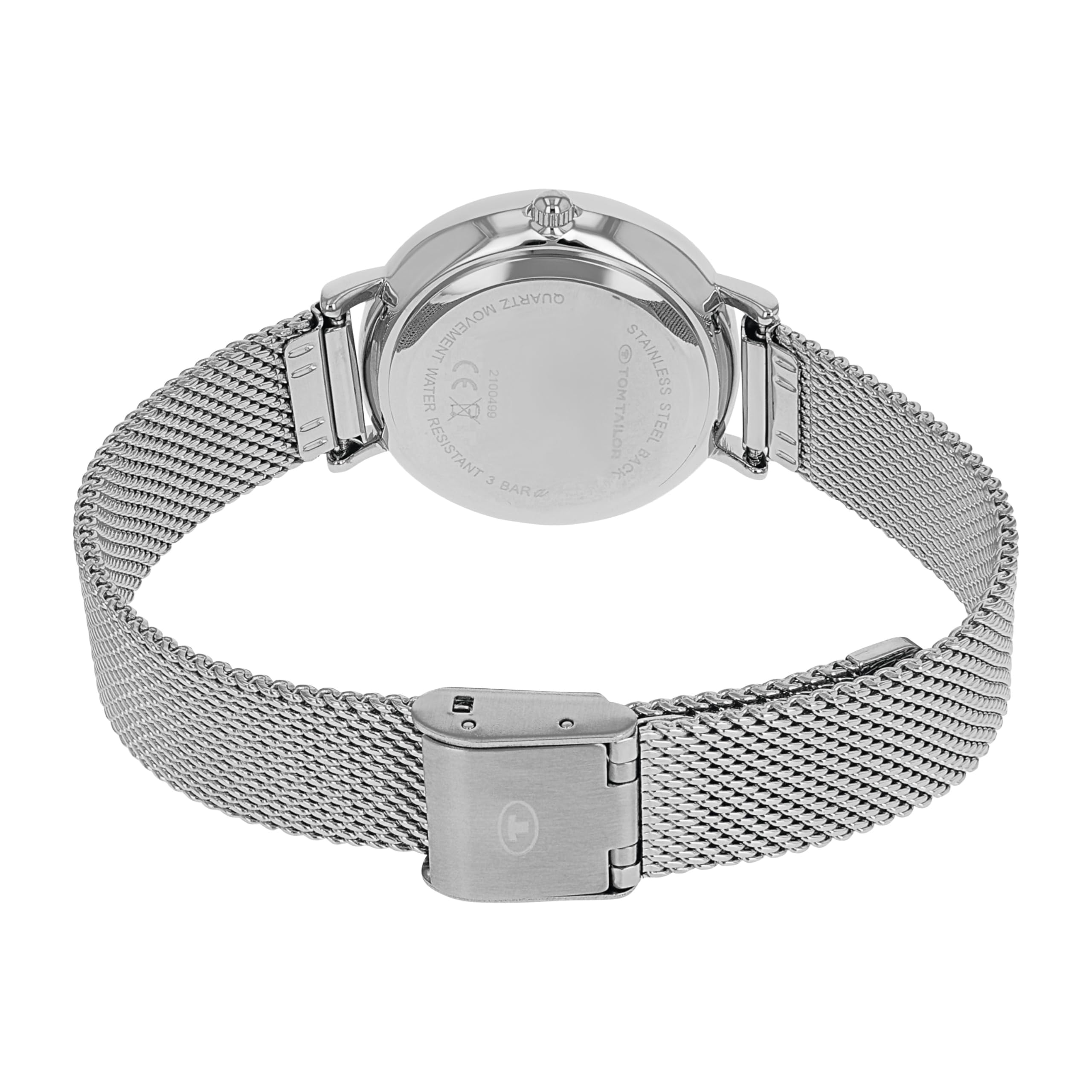 Tom Tailor Armbanduhr mit Metallband für Damen, mit Kristall, Silber, wasserdichte 3 bar, Geschenkidee, kommt in Uhren Geschenkbox, 2100499