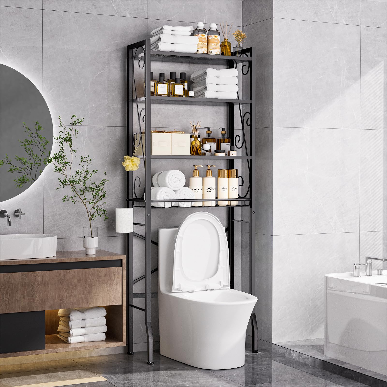 Axdtvoz Over-The-Toilet Storage Rack 4-Tier - bathroom furniture | Mubboo