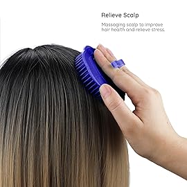 Segbeauty Palm Brush Hair, 4Pcs Scalp Massage Shampoo Brushes, Hair Brushes Men Beard Comb, Shampoo Deep Cleaning Scalp Scrubber for Washing Hair Pet Shower Grooming Travel Salon Barber Stylist Blue