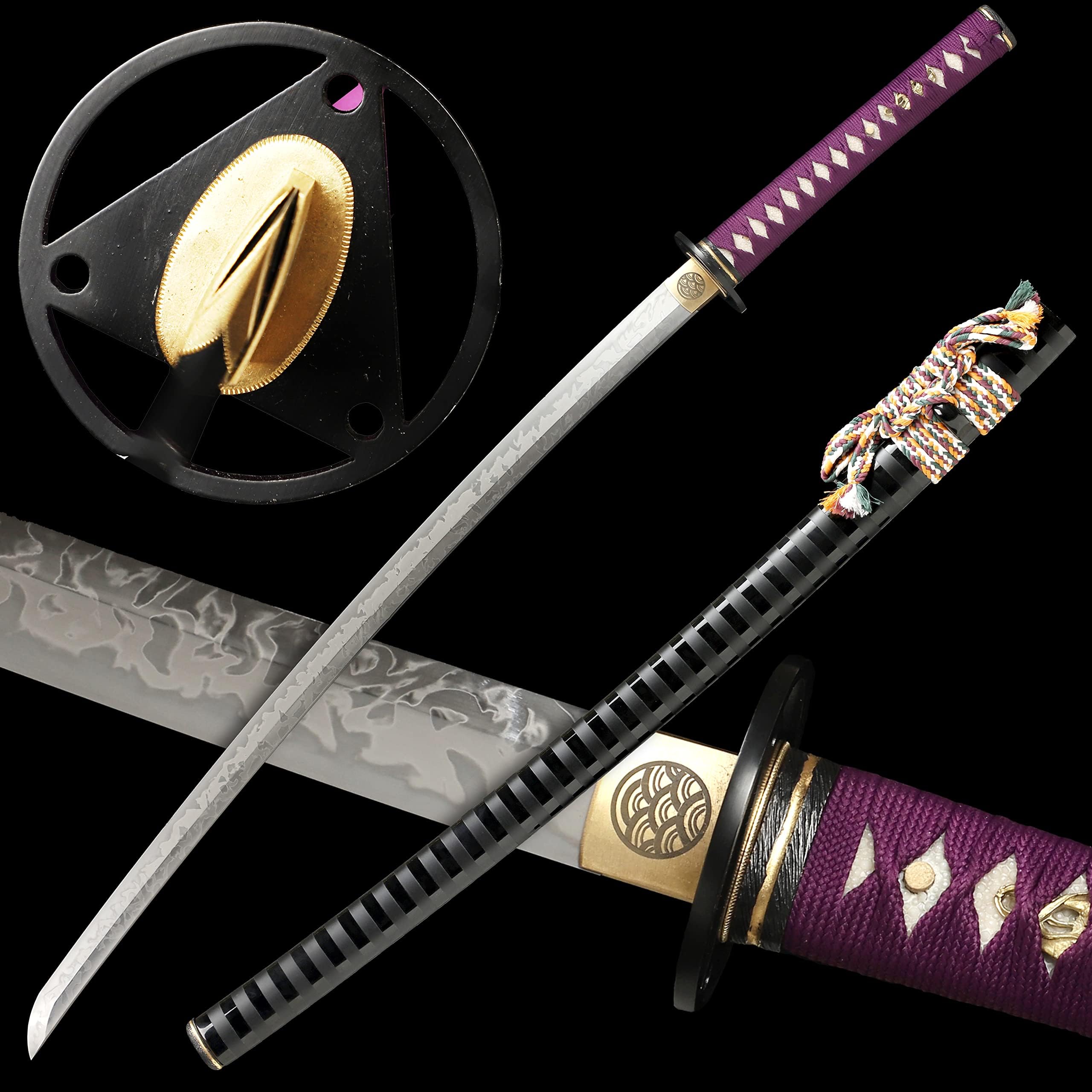 Swordsmith JapaneseHand Forge Katana Sword Real Clay Tempered L6 Steel Hitatsura Hamon Samurai Sword Blade Razor Sharp Full Tang