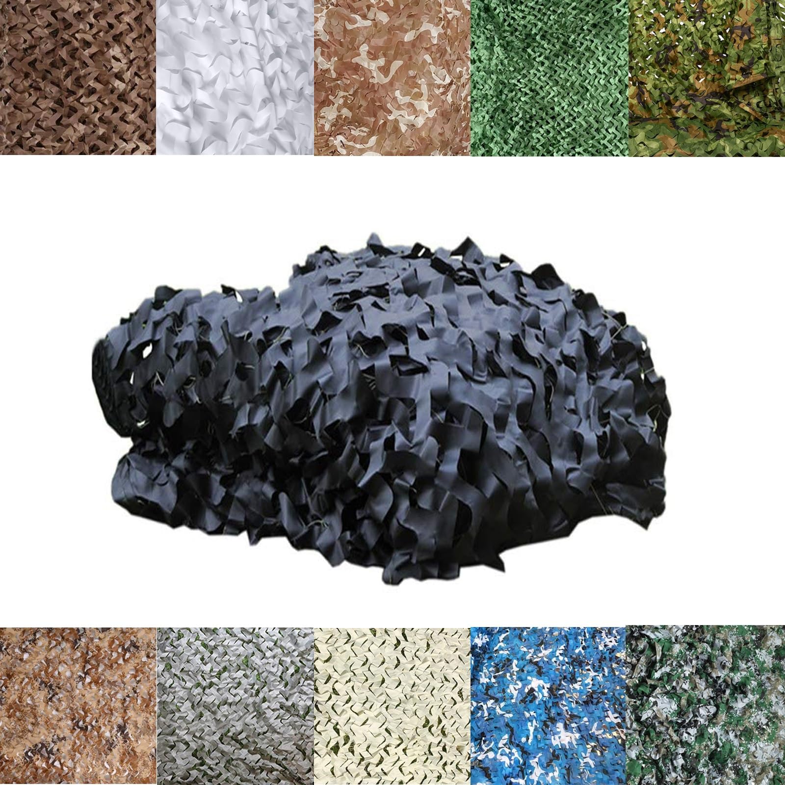 LTSRLL Camouflage Net Camo Netting Roll Greenhouse Shade Netting Tear Resistance Polyester Sunscreen Fabric Privacy Fence, 10+ Colors(Color:Black,Size:4x5M(13x16.4ft))