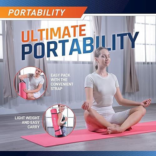 Miniatura 6 de Circuit Fitness by Marcy Non-Slip Multi-Purpose Exercise Yoga Mats with Carrying Strap Multi-Thickness, Multi-Color Options