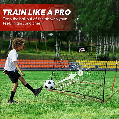 Miniatura 3 de Equipo de entrenamiento de fútbol A11N - Rebotador de fútbol portátil de 5 x 4 pies para entrenamiento de fútbol en equipo o solitario