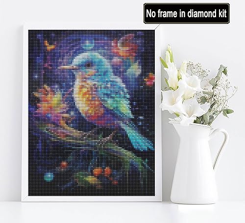 Miniatura 2 de Diymood Kits de pintura de diamantes 5D para adultos pájaros, kits de arte de diamantes para adultos coloridos | redondo de taladro completo |