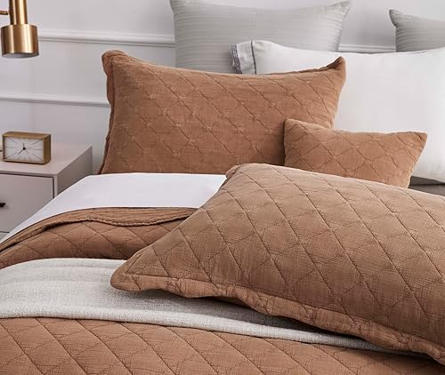 Miniatura 5 de HZ & HY Colcha de tamaño Queen de gran tamaño, aspecto rústico Shabby Chic - Lavado con enzimas, ultrasuave y ligera, reversible, algodónpoliéster,