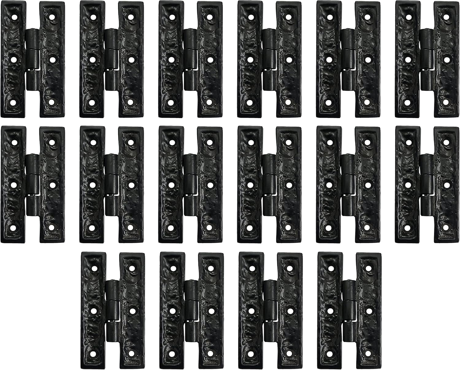 Adonai Hardware 3.3 Inch Tabeal Antique Cast Iron Rectangular Cabinet H Hinge (Supplied as 20 Pieces per Pack) - Oil Rubbed Bronze