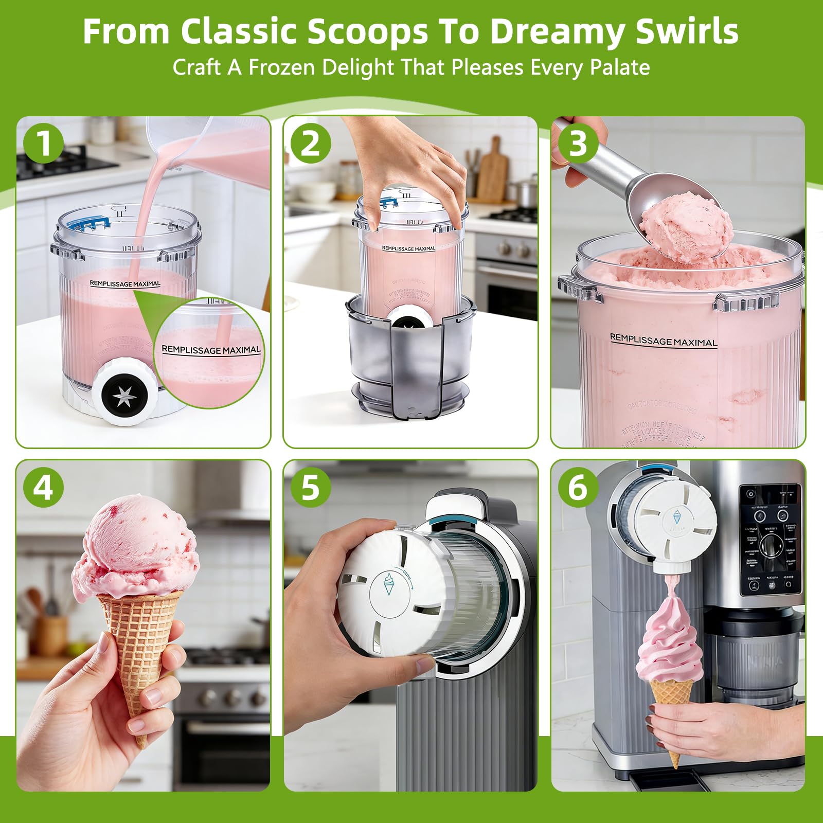 4 Stück Behälter für Ninja Swirl CREAMi,480 ml Creami Tubs Kompatibel mit Ninja CREAMi Softeismaschine und Eismaschine NC701UK NC701 NC700 Serie,BPA-Frei Spülmaschinenfest