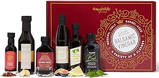 Thoughtfully Gourmet, Balsamic Vinegar Gift Set, Flavors Include Fig, Chili, Garlic and More, IGP Certified, Crafted in Modena, Italy, Halal Certified, Pack of 6