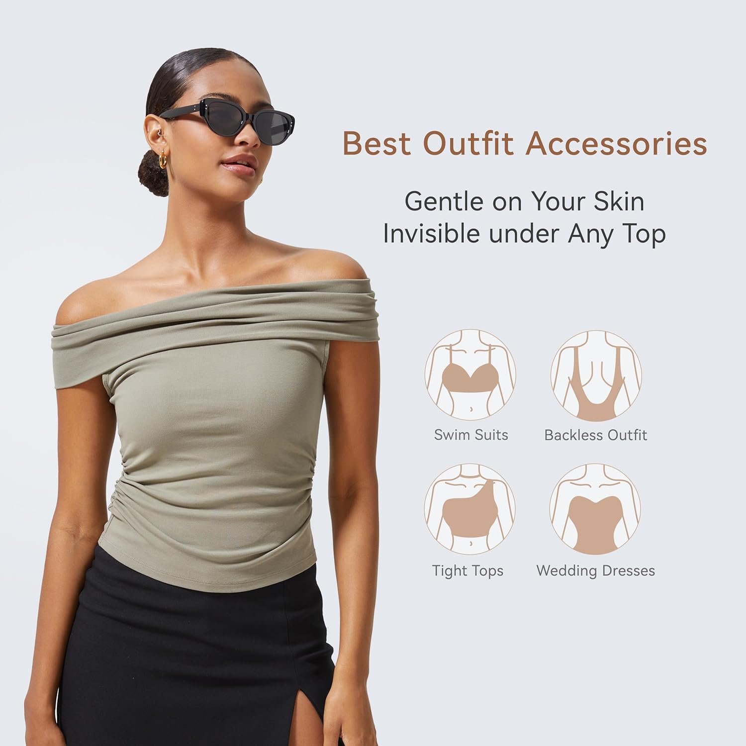 LUCKMEEY Nipple Covers For Women Hypoallergenic Sticky Bra Adhesive Silicone Nipple Pasties with Travel Box - Image 8