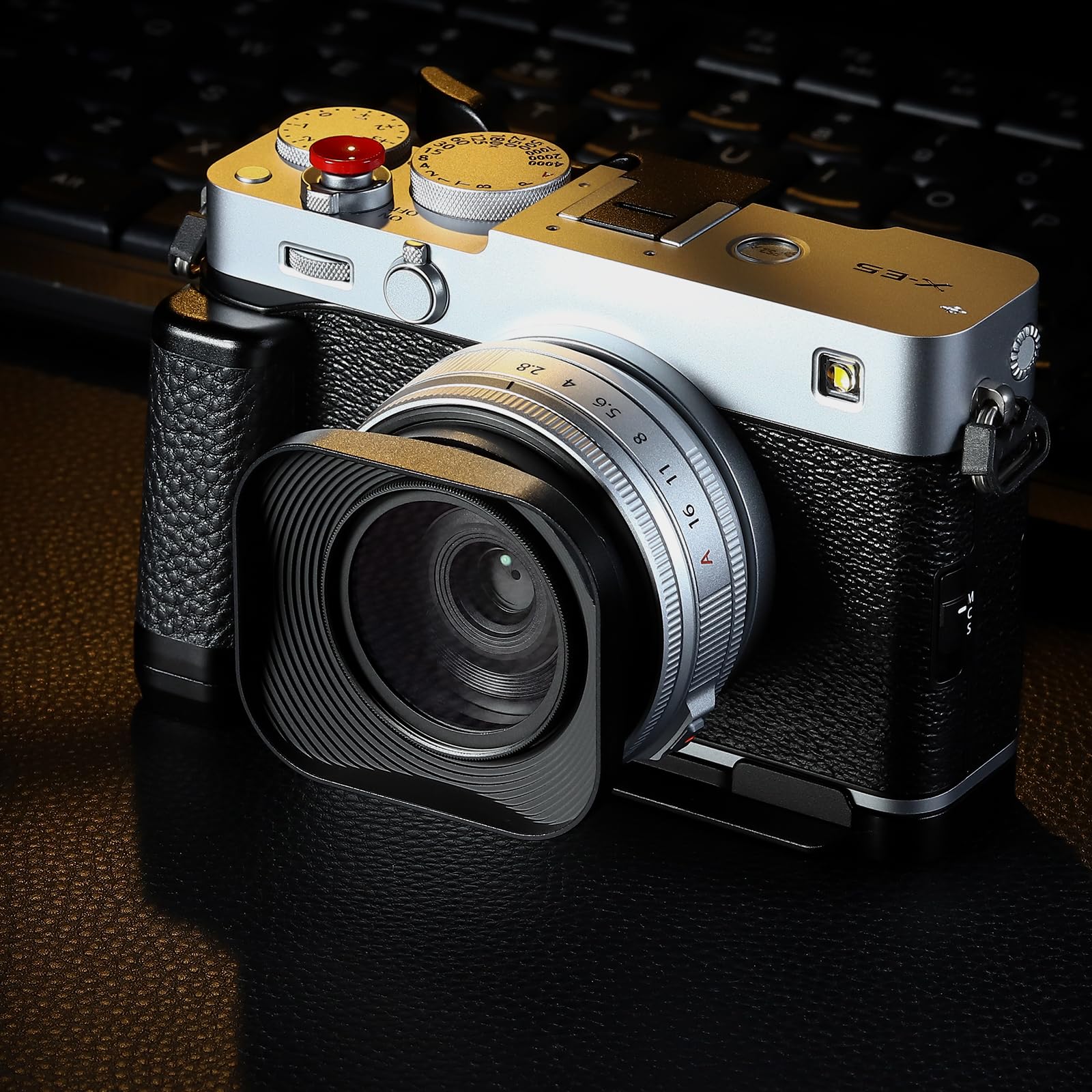 Amazon.com : Haoge Lens Hood Metal Squaret for Fujifilm XE5 XF