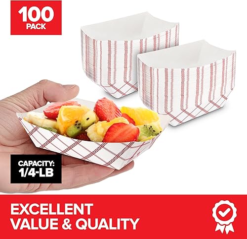 Vista 71 de Stock Your Home - Bandejas de papel a cuadros rojas