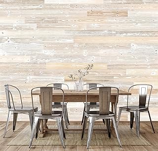 TIMBERCHiC Barnwood Textured Wall Planks - Made in USA, Peel-and-Stick W...